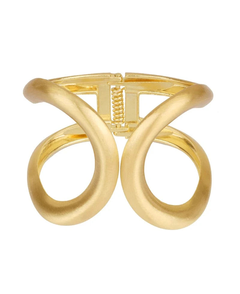 Elegant Gold Metal Hinged Bracelet for Women - Adjustable Luxury Jewelry Gift for Birthday, Anniversary & Special Occasions