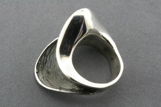 Large Oxidized Wave Ring - Boho Silver Jewelry for Women - Perfect for Beach Weddings, Festivals & Everyday Wear