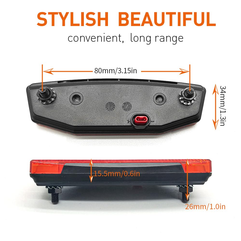 6V-60V Waterproof Ebike LED Tail Light for Night Riding Safety