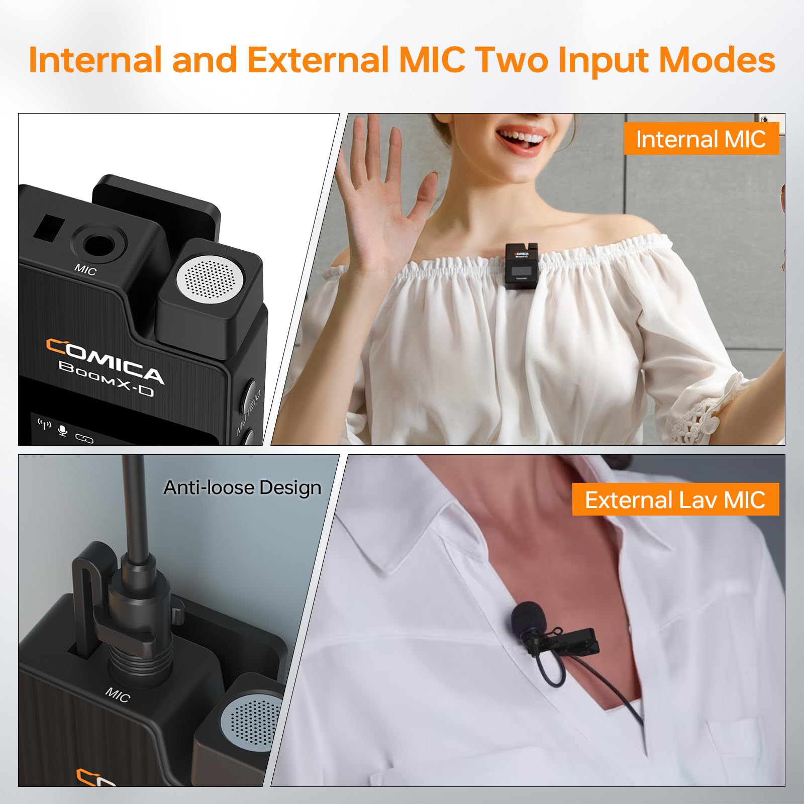 Comica BoomX-D2 Wireless Lavalier Microphone System - Noise Cancelling Lapel Mic for Camera, Smartphone, Laptop with 328ft Range & Low Latency | Perfect for Vlogging, Interviews, Live Streaming & YouTube Content Creation