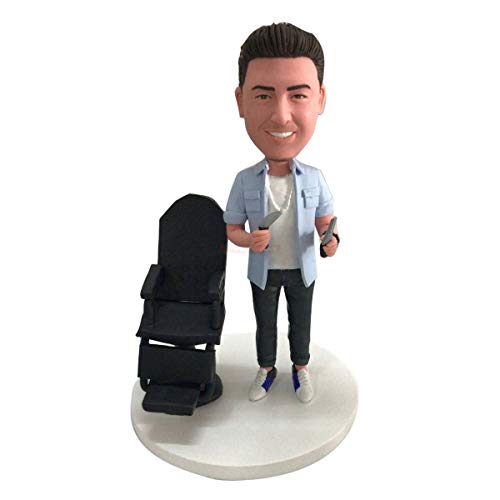 Custom Barber Bobblehead - Personalized Gift for Boyfriend, Son, Father, Husband | Barber Shop Decoration, Birthday Present, Unique Barber Appreciation Gift