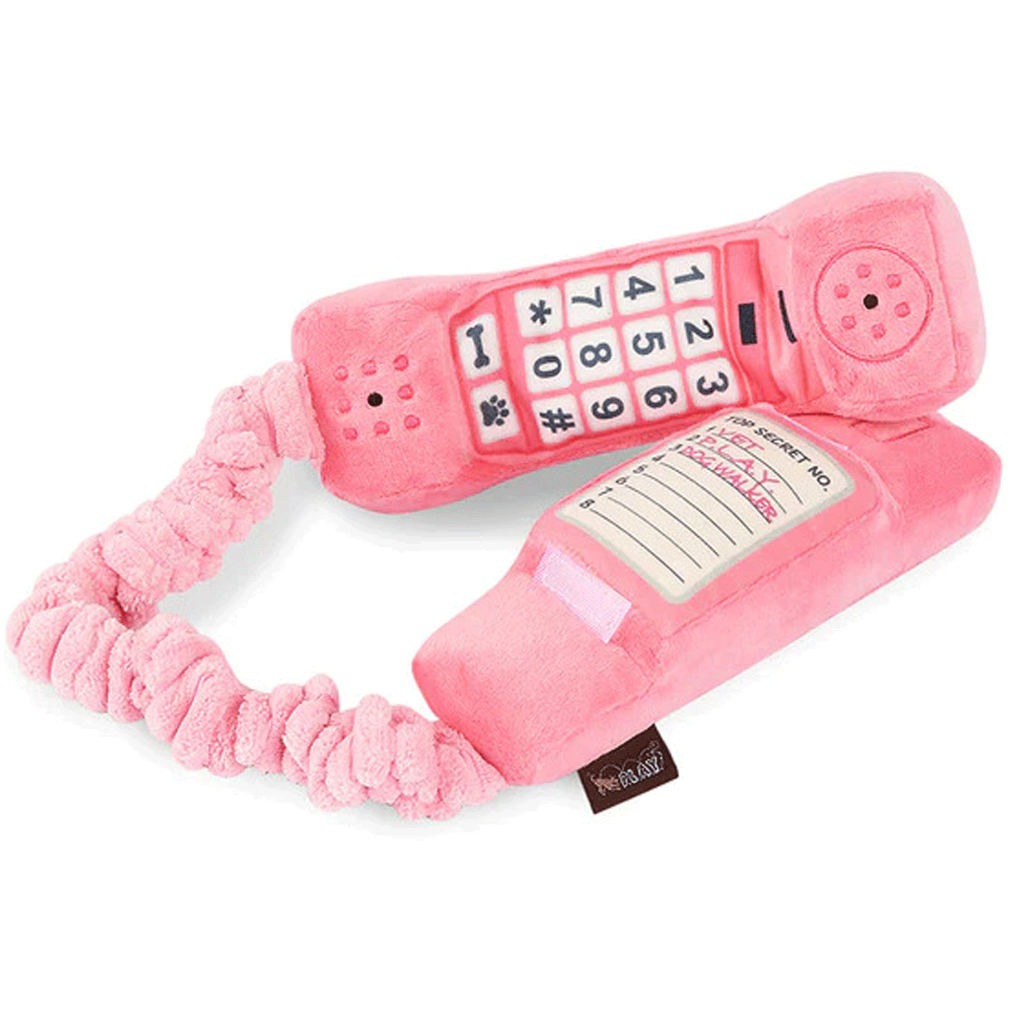 P.L.A.Y. Pink Corded Telephone Dog Toy - Durable Chew Toy for Small & Medium Dogs - Interactive Play for Puppies & Adult Dogs - Perfect for Indoor & Outdoor Fun
