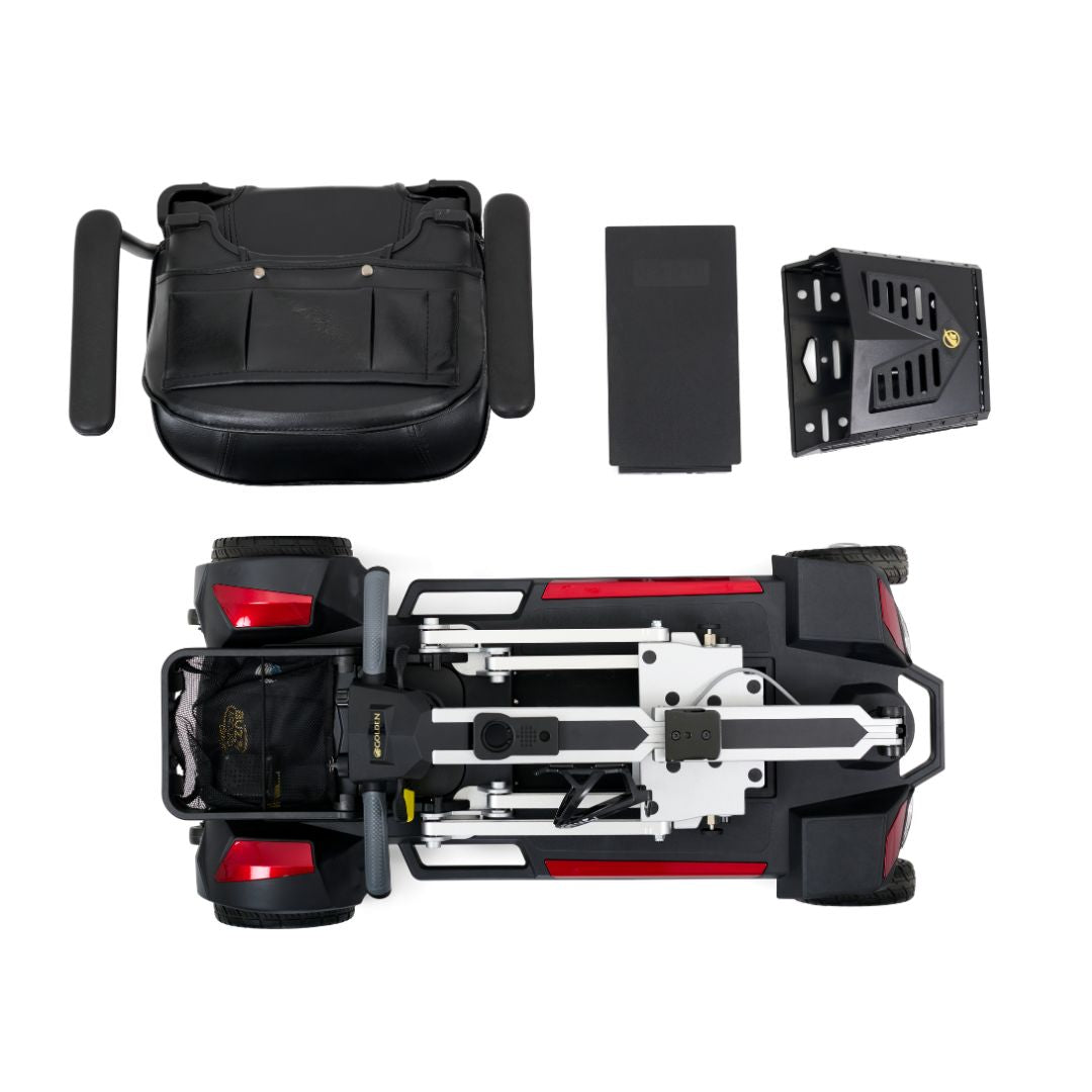 Golden Technologies Buzzaround Carry On Folding Scooter - Lightweight Mobility Scooter for Seniors & Adults - Perfect for Travel, Shopping & Outdoor Activities