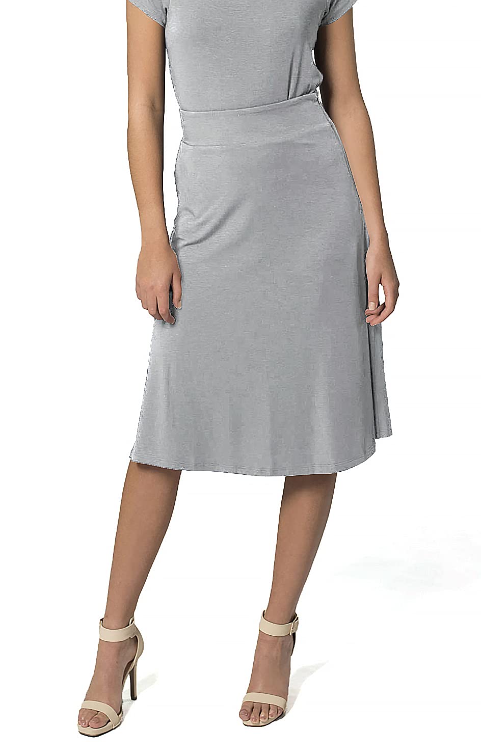 DAYO Women's High Waist Midi Skirt - Essential Stretch A-Line Pencil Skirt for Office, Work & Casual Wear | Comfortable & Flattering Fit