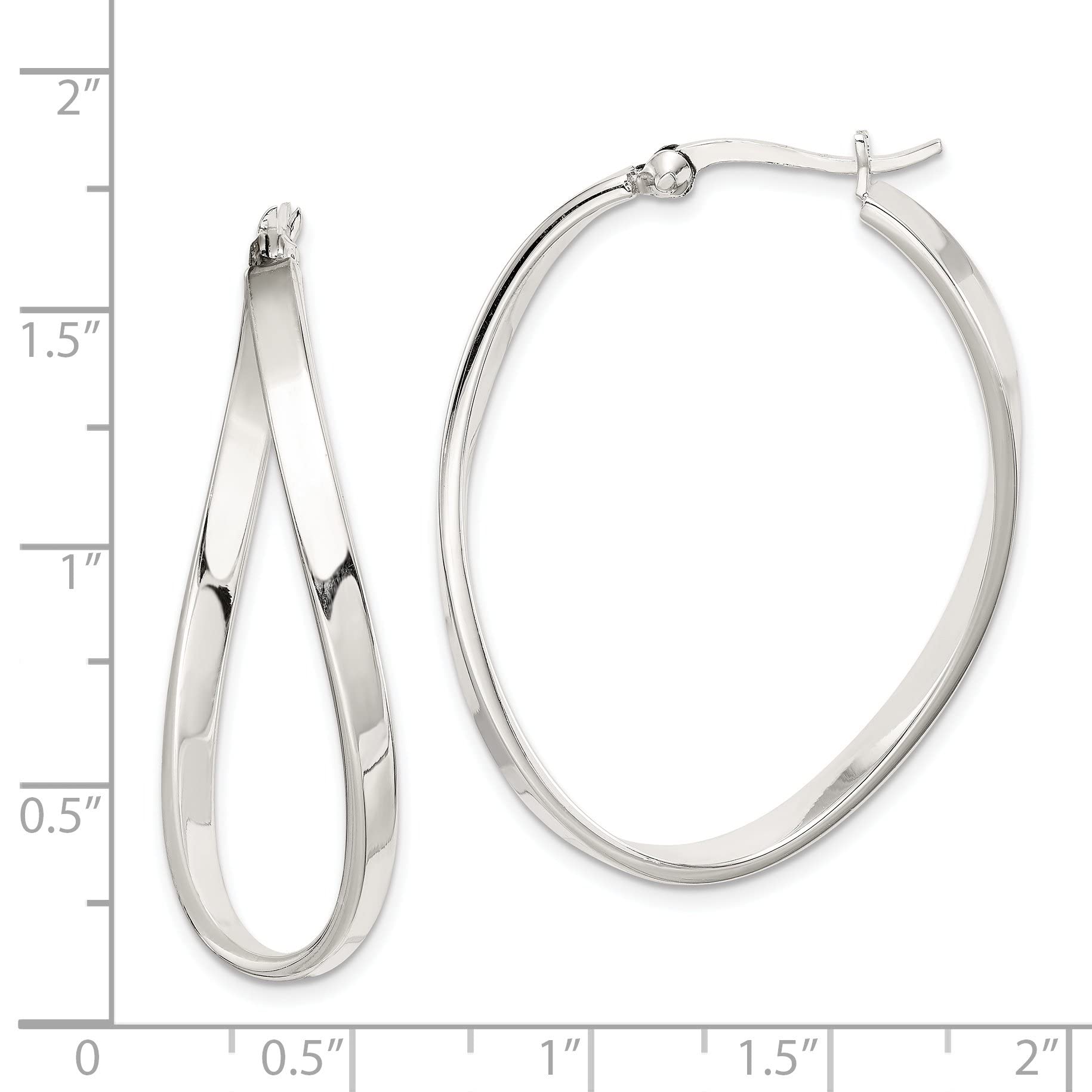 Sterling Silver Oval Hoop Earrings for Women - 925 Silver Dainty Everyday Jewelry - Perfect for Work, Date Night & Casual Outfits