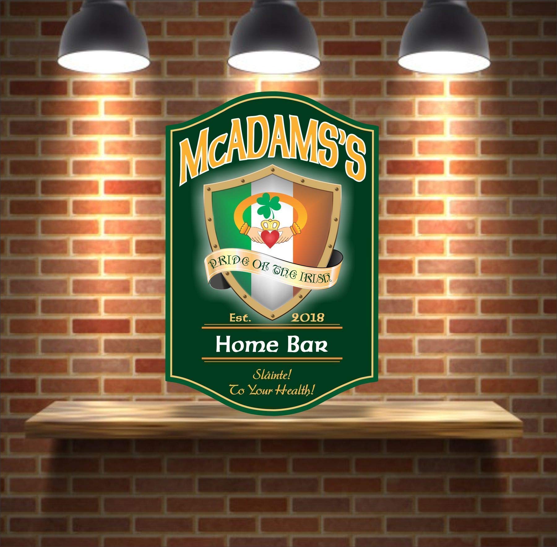 Personalized Claddagh Flag Irish Bar Sign - Custom PVC Pub Decor for Home & Irish Themed Parties | Perfect for St. Patrick's Day, Pubs, and Celtic Home Decor