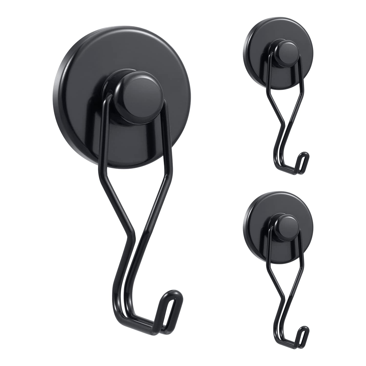 Tohoer 100LBS Heavy Duty Neodymium Magnetic Hooks - Rust Proof Refrigerator Magnets for Kitchen, Fridge, Oven, Grill, BBQ, Tools & Key Holder - Perfect for Hanging Wreaths, Utensils & Outdoor Use