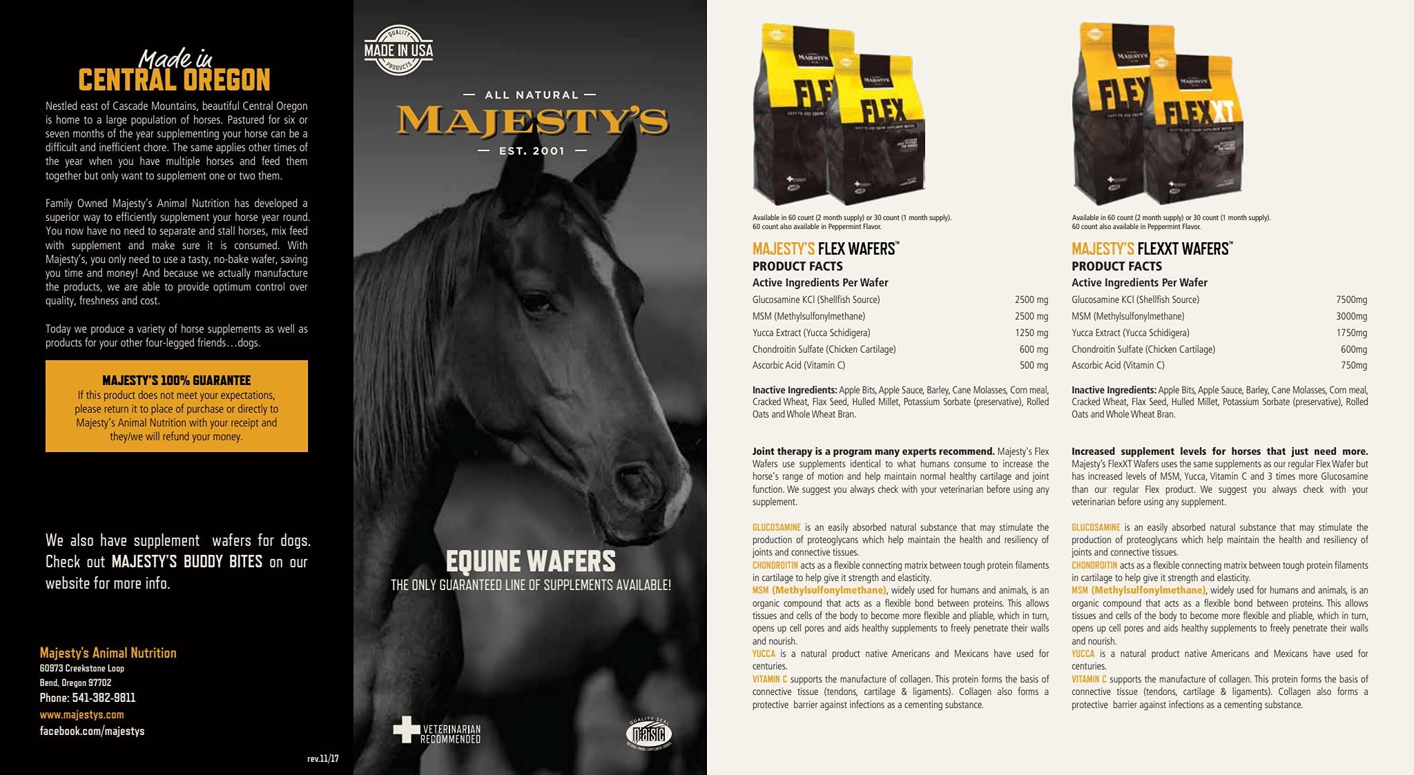 Majesty's Flex Wafers - Premium Horse Joint Supplement with Glucosamine, MSM, Chondroitin & Yucca - Supports Mobility & Comfort for Horses (2 Pack, 120 Count) - Ideal for Senior Horses & Active Equine Athletes