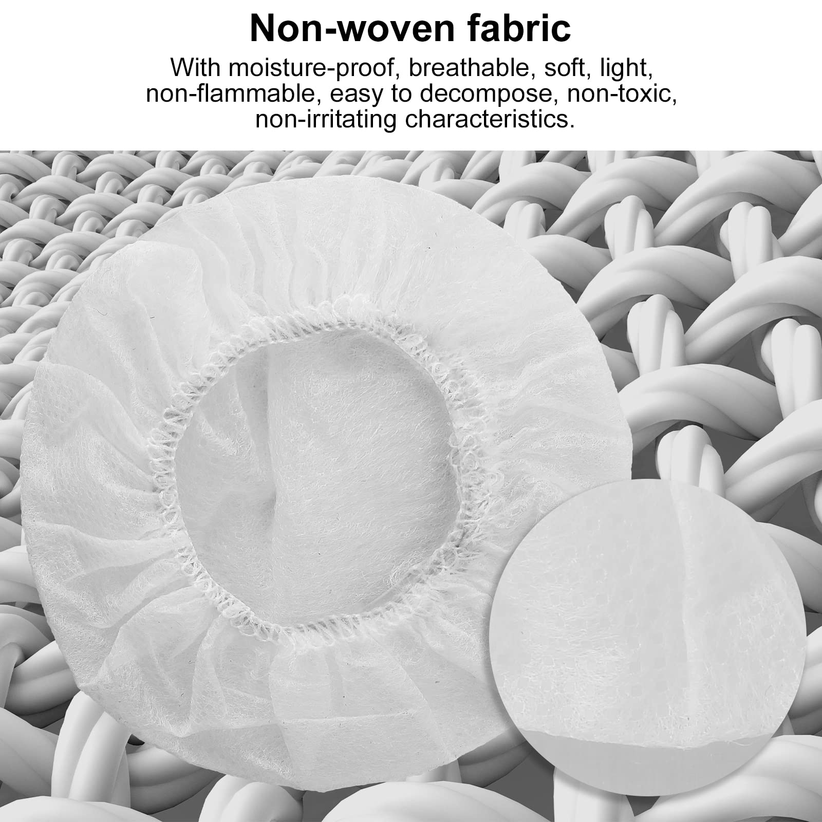 Yizhet 100-Pack Disposable Headphone Covers - Stretchable Non-Woven Fabric Earpad Protectors (7-8.5cm/2.75