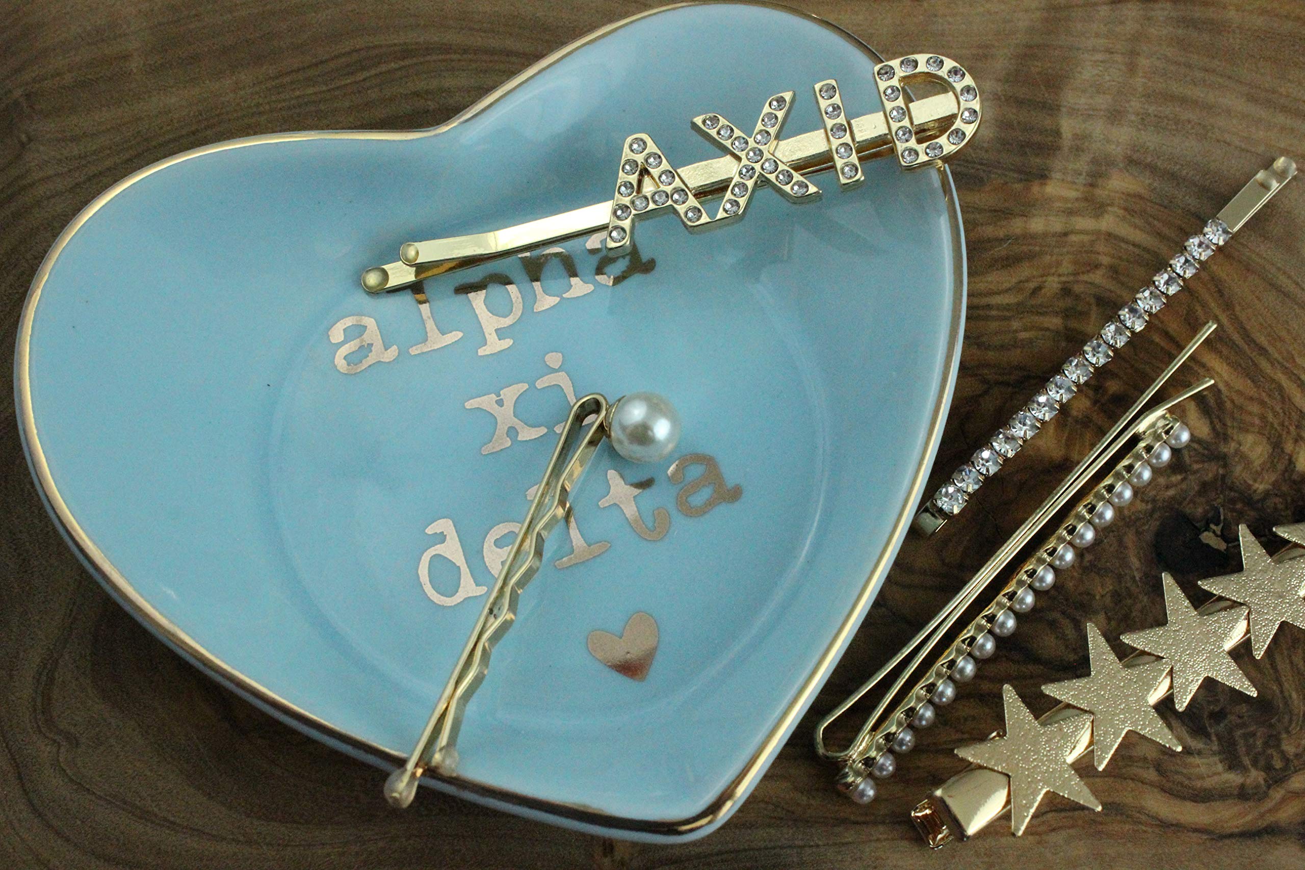 Alpha Xi Delta Sorority Hair Clips - 6 Pack Hair Barrettes for Women & Girls - Perfect for Greek Life, College Events & Everyday Style