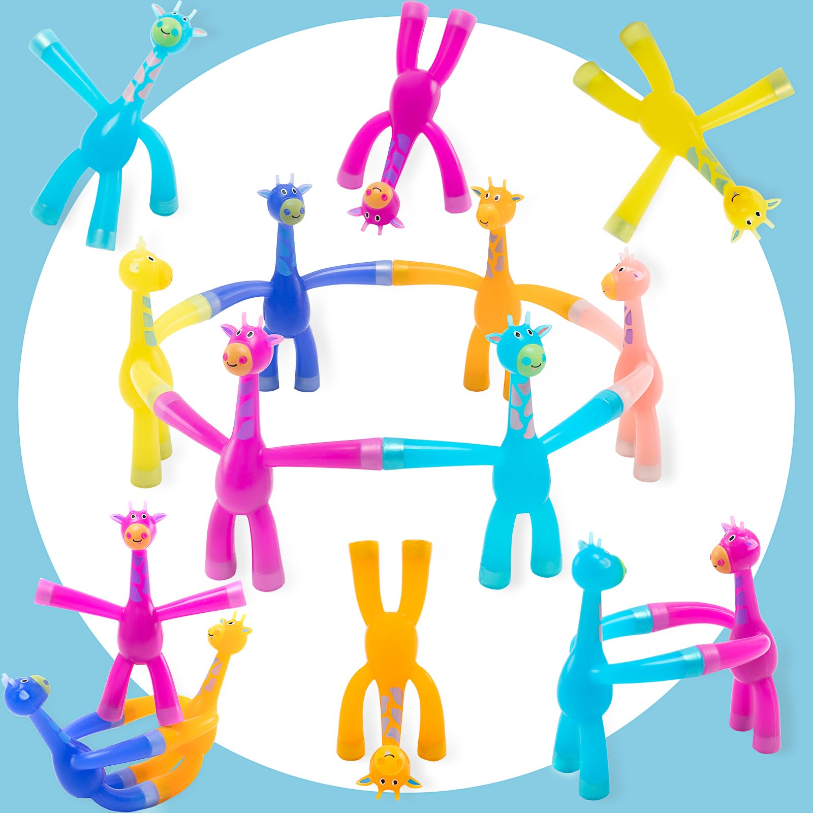 12 PCS Magnetic Fidget Toys for Kids & Adults - Humanoid Magnet People Set, Stress Relief Sensory Toys for Office, Classroom, Travel & Home - Fun Educational Giraffe Fridge Magnets (Opaque Style) - Perfect for ADHD, Anxiety Relief & Focus Improvement