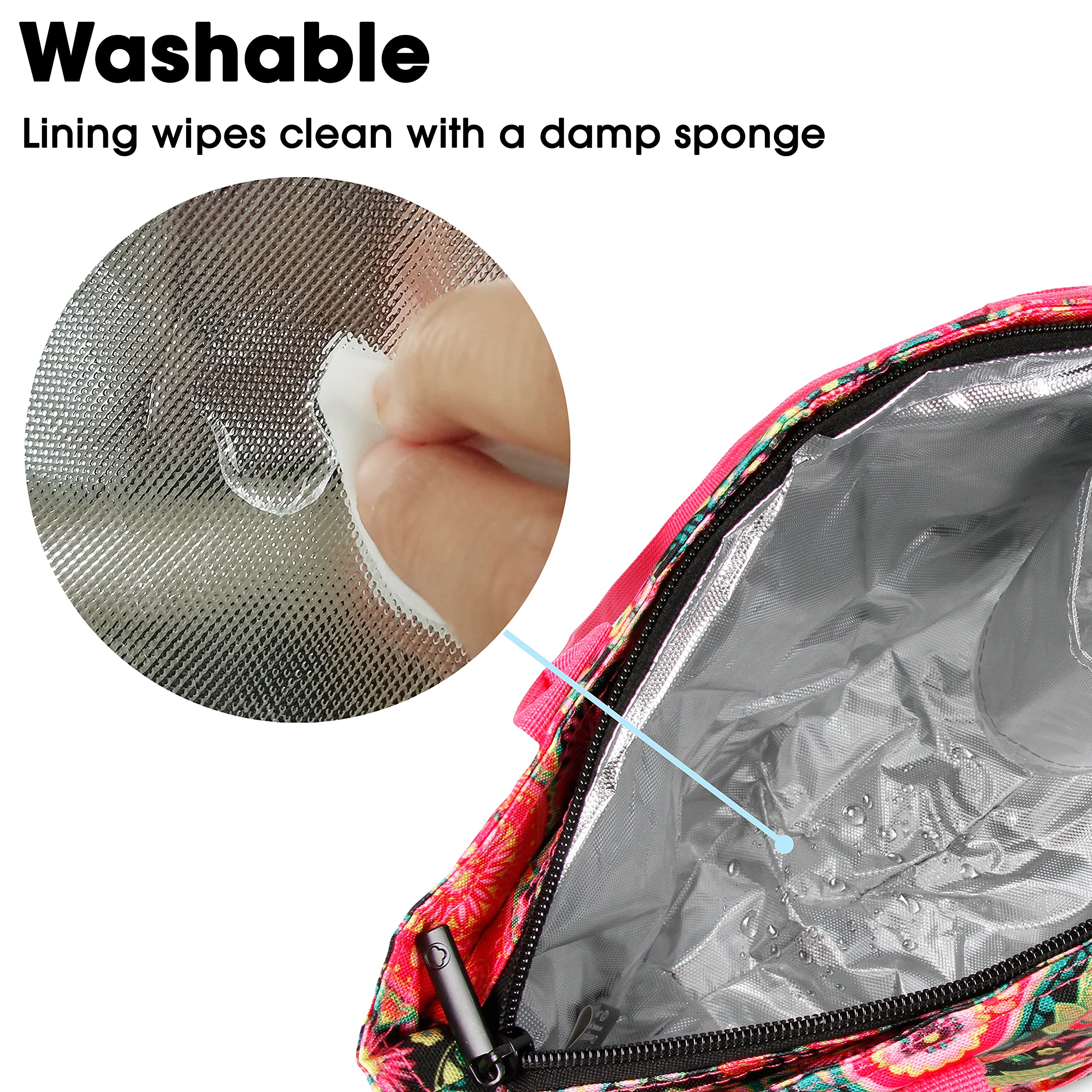 J World Lola Insulated Lunch Tote Bag for Women & Teens - Classic Paisley Design, Leakproof Lunch Box for Work, School & Picnics