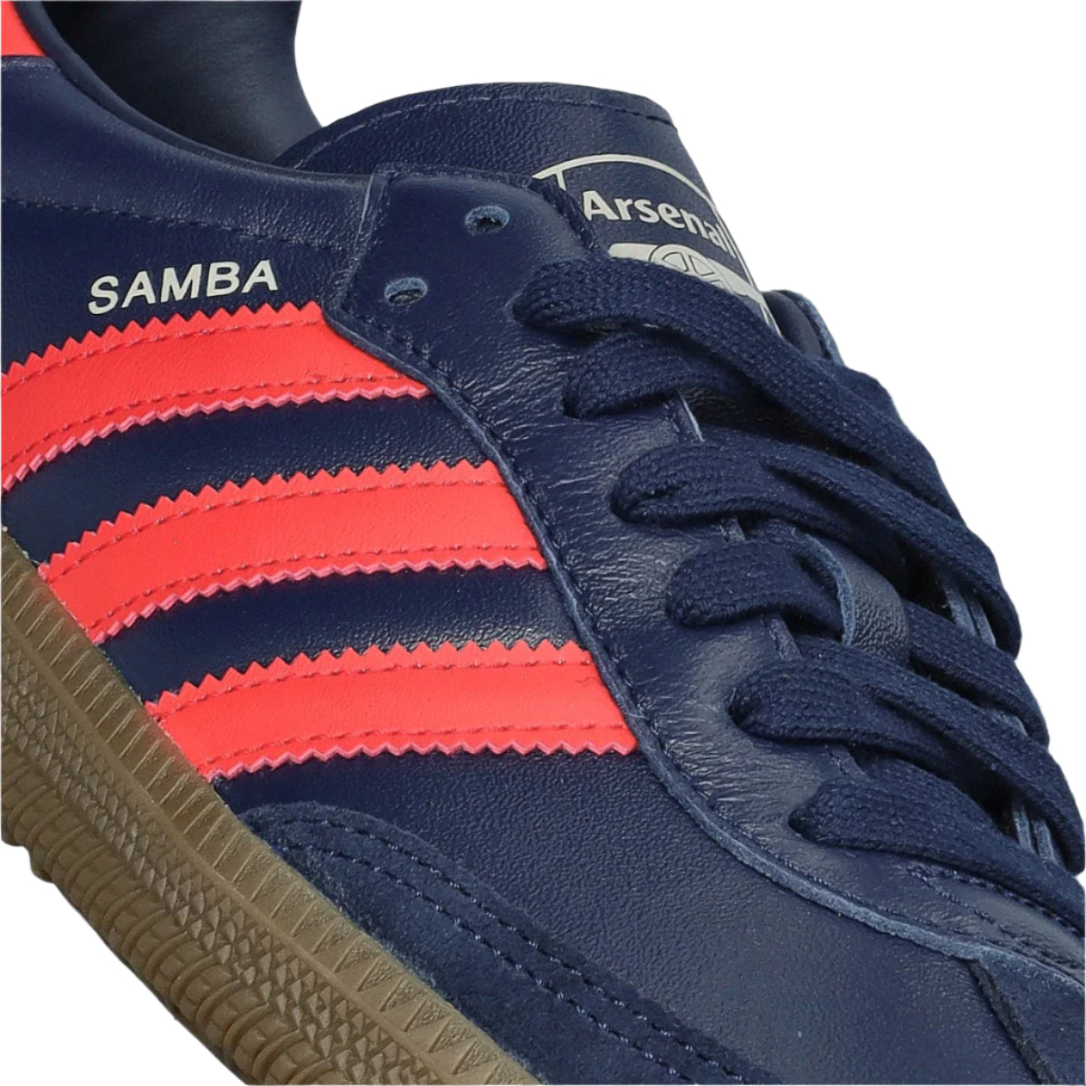 adidas Arsenal Samba Indoor Soccer Shoes for Men - Indigo/Red/Gum Sole - Comfortable Football Cleats for Training & Matches - Perfect for Indoor Courts & Futsal Games