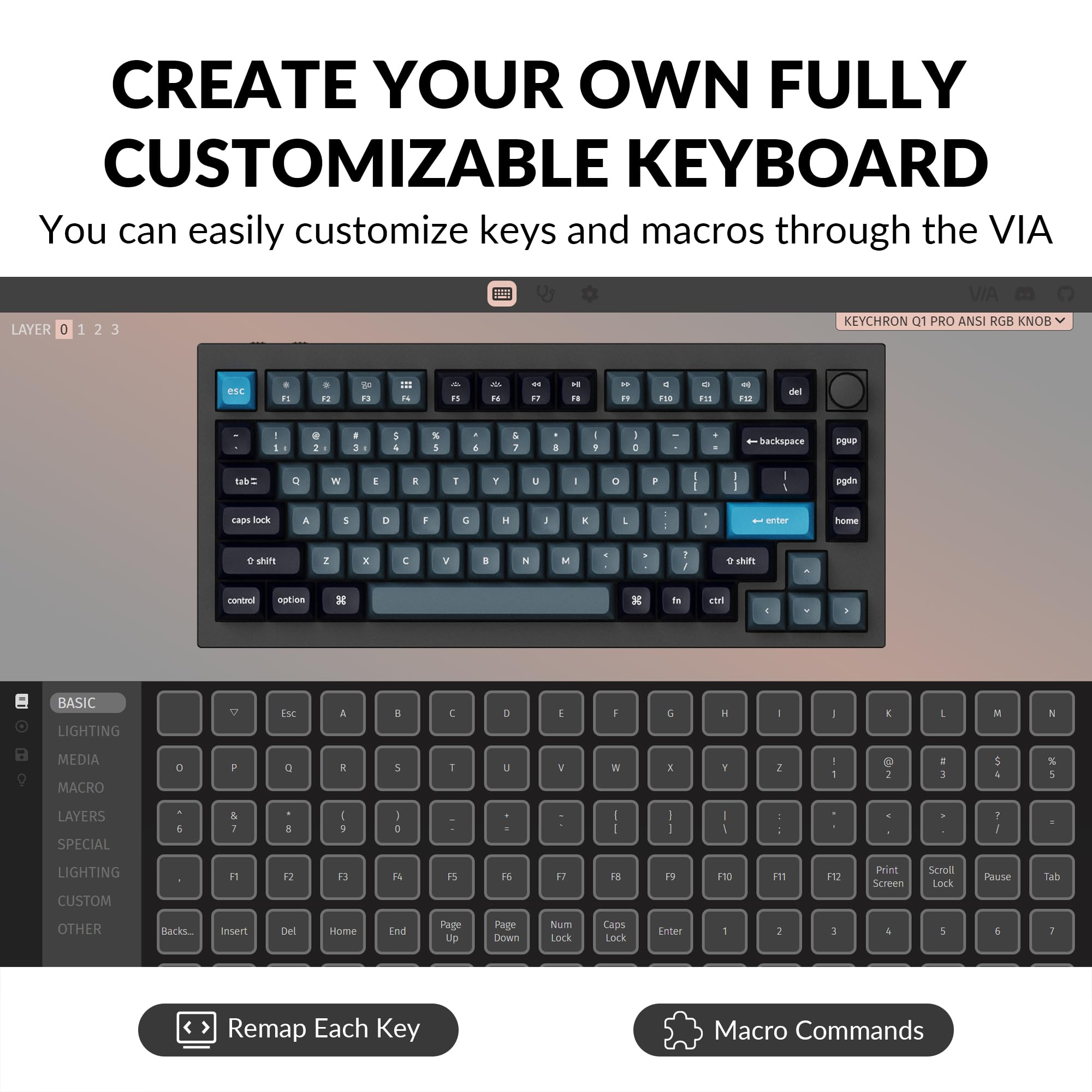 Keychron Q1 Pro Wireless Custom Mechanical Keyboard - 75% Layout, Aluminum Body, QMK/VIA Programmable, Hot-Swappable K Pro Red Switches, RGB Backlit, Bluetooth/Wired for Mac/Windows/Linux - Perfect for Gaming, Coding & Office Work