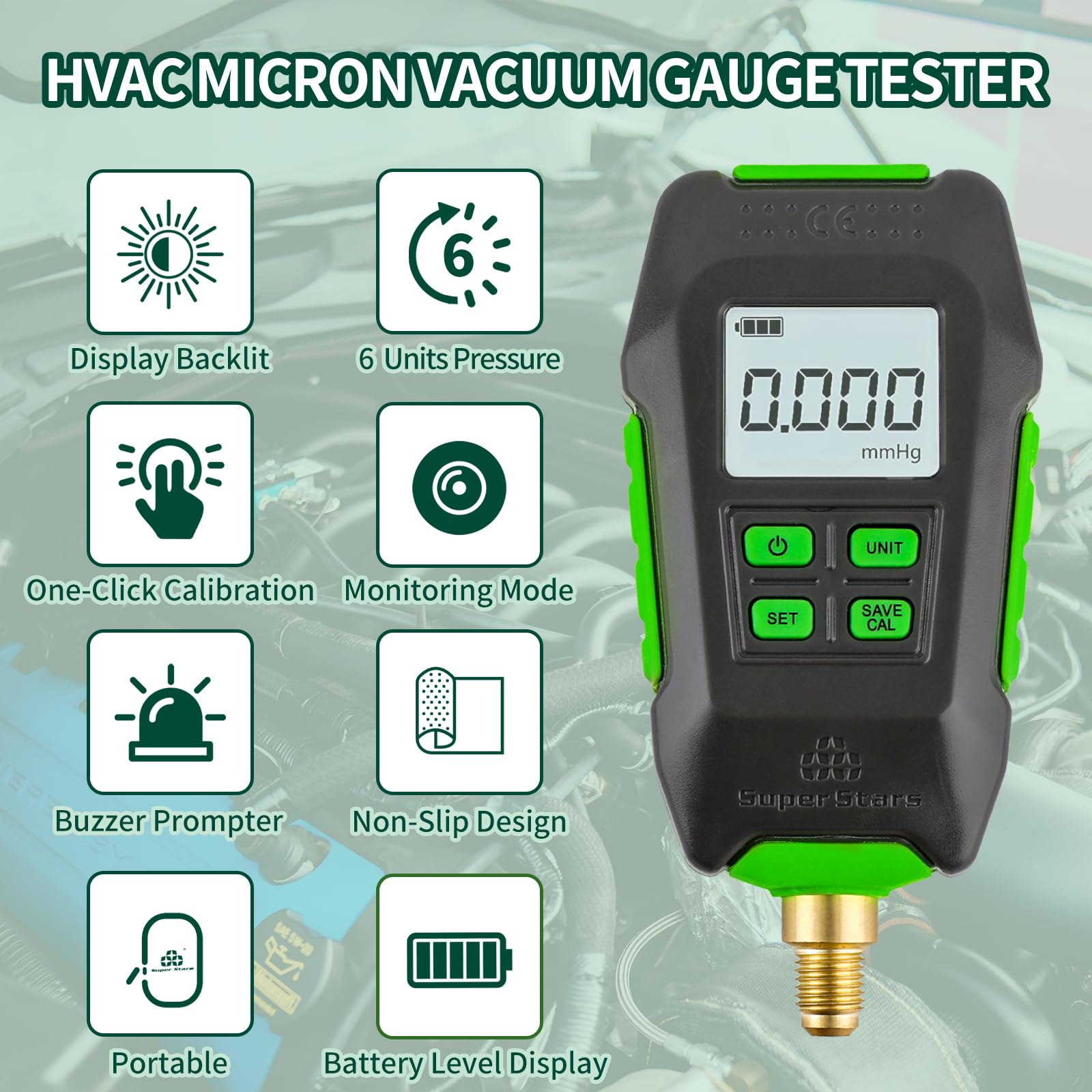 **Digital Vacuum Gauge & HVAC Micron Tester Kit – 4 Units 7/16