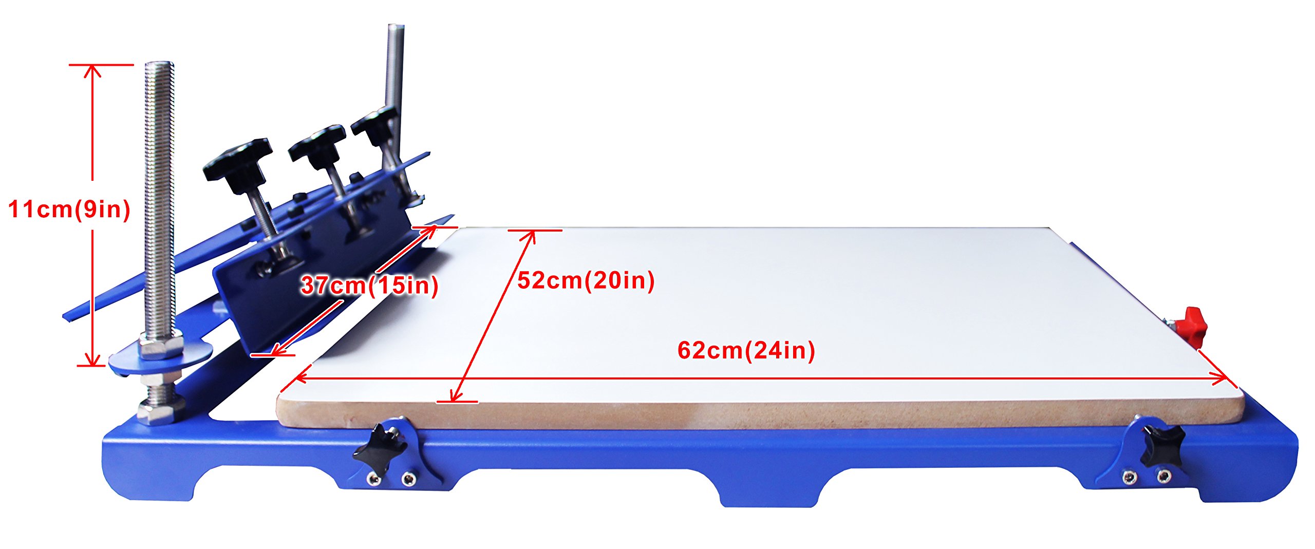 TECHTONGDA 20x24 Inch Single Color Screen Printing Machine - DIY Adjustable Screen Printer for T-Shirts, Posters & Crafts (No Frame Included)