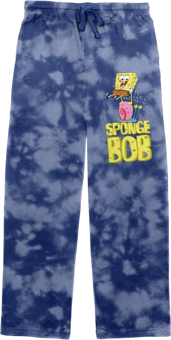 Spongebob Squarepants Gary Jump Men's Cloud Blue Graphic Sleep Pajama Pants - Soft Cotton Lounge Pants for Relaxing at Home, Watching TV, and Sleepovers