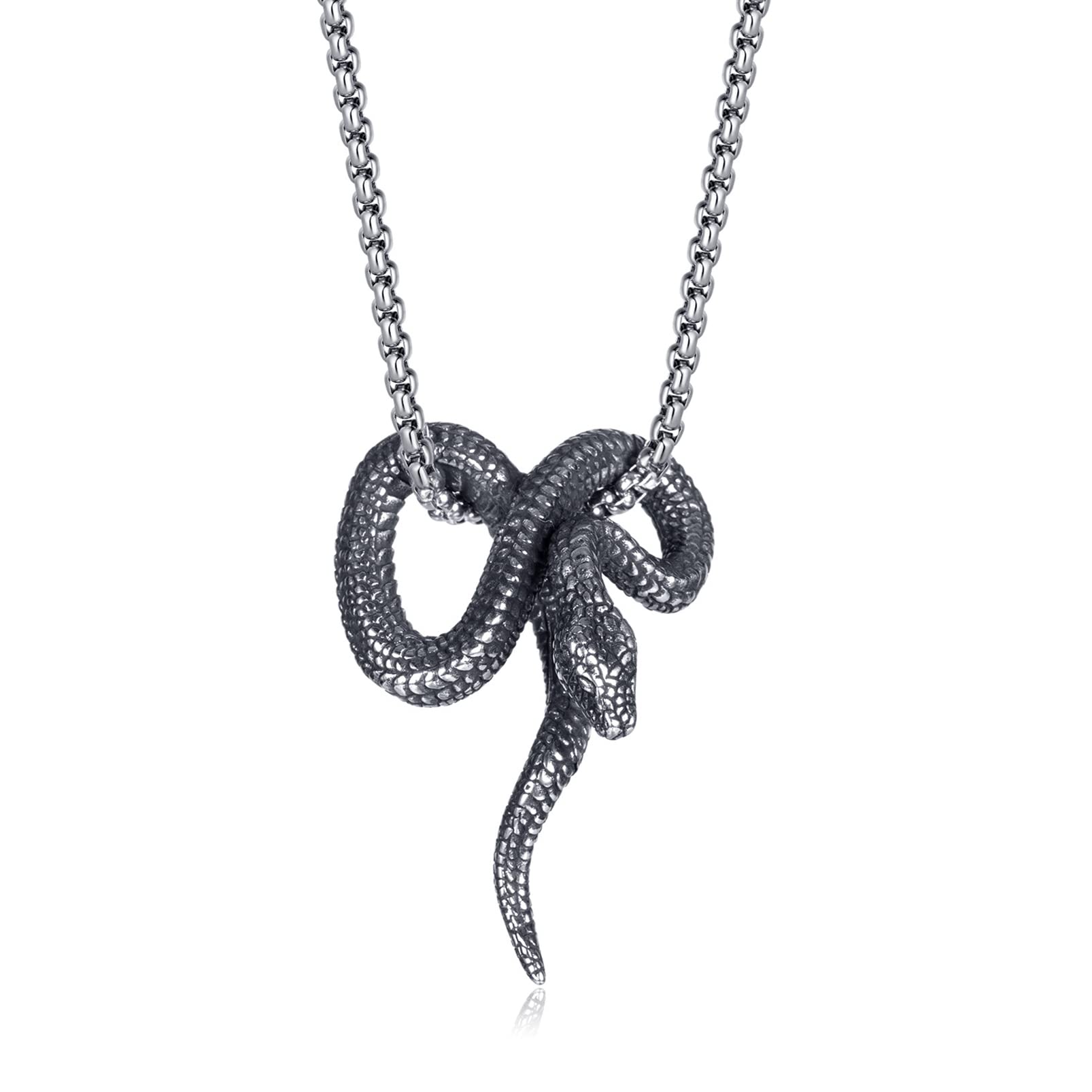 Punk Jewelry Necklace for Women - Stainless Steel Snake Pendant Choker with Adjustable Chain | Gothic Fashion Accessory for Concerts, Parties & Everyday Wear