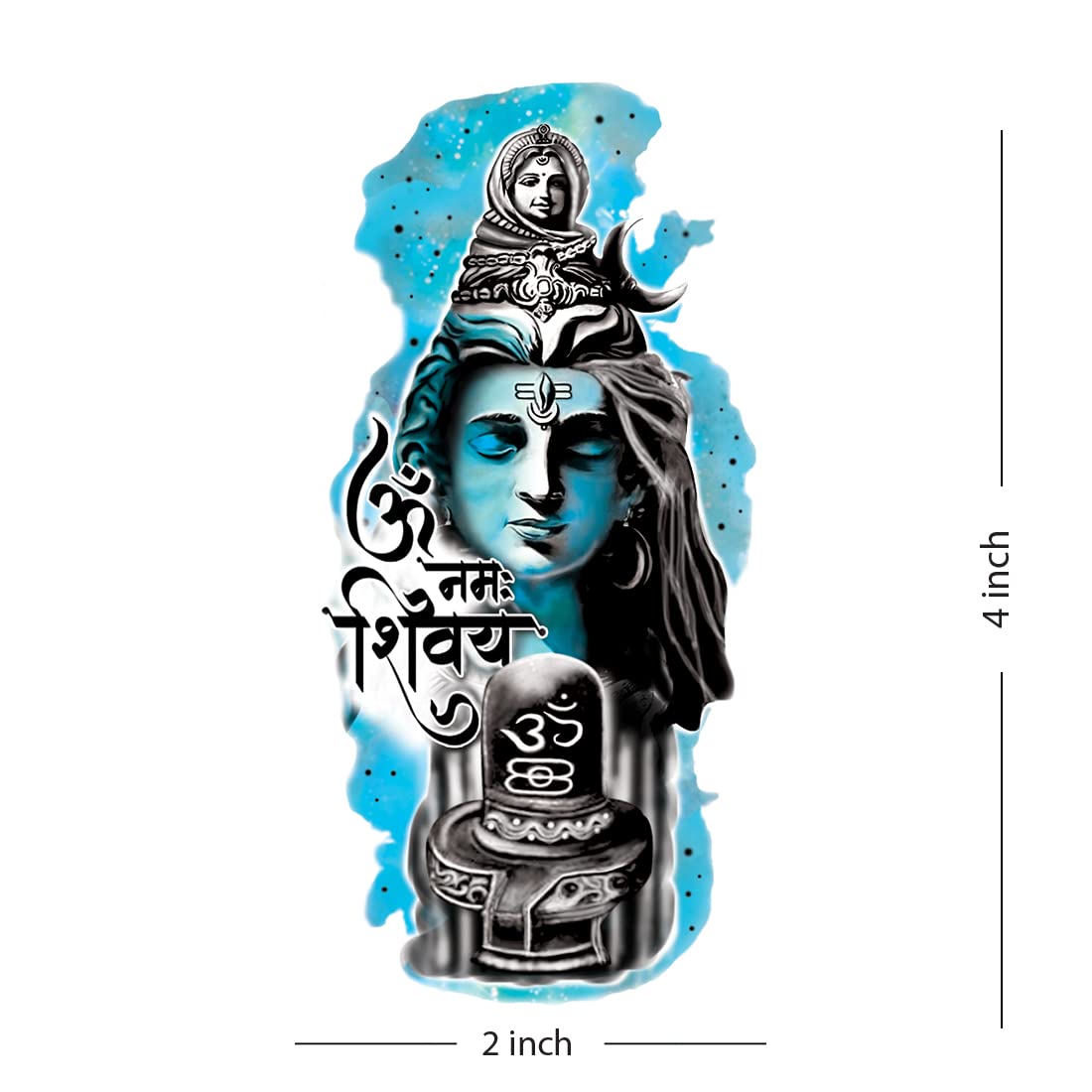 Om Namah Shivay Temporary Tattoo - Waterproof Hindu Spiritual Body Art for Men & Women - Perfect for Festivals, Yoga, Meditation & Spiritual Events