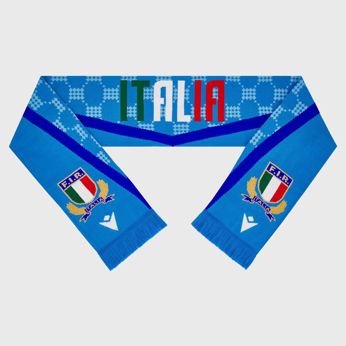 Official Macron Italy Rugby Team Text Scarf - Premium Fan Gear for Match Days & Travel - Perfect for Rugby Games, Supporters & Cold Weather