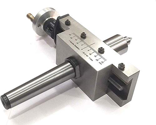 2MT Shank Taper Turning Attachment with Revolving Live Center - Metric Lathe Tailstock Offset Tool for Precision Metalworking & Woodturning Projects
