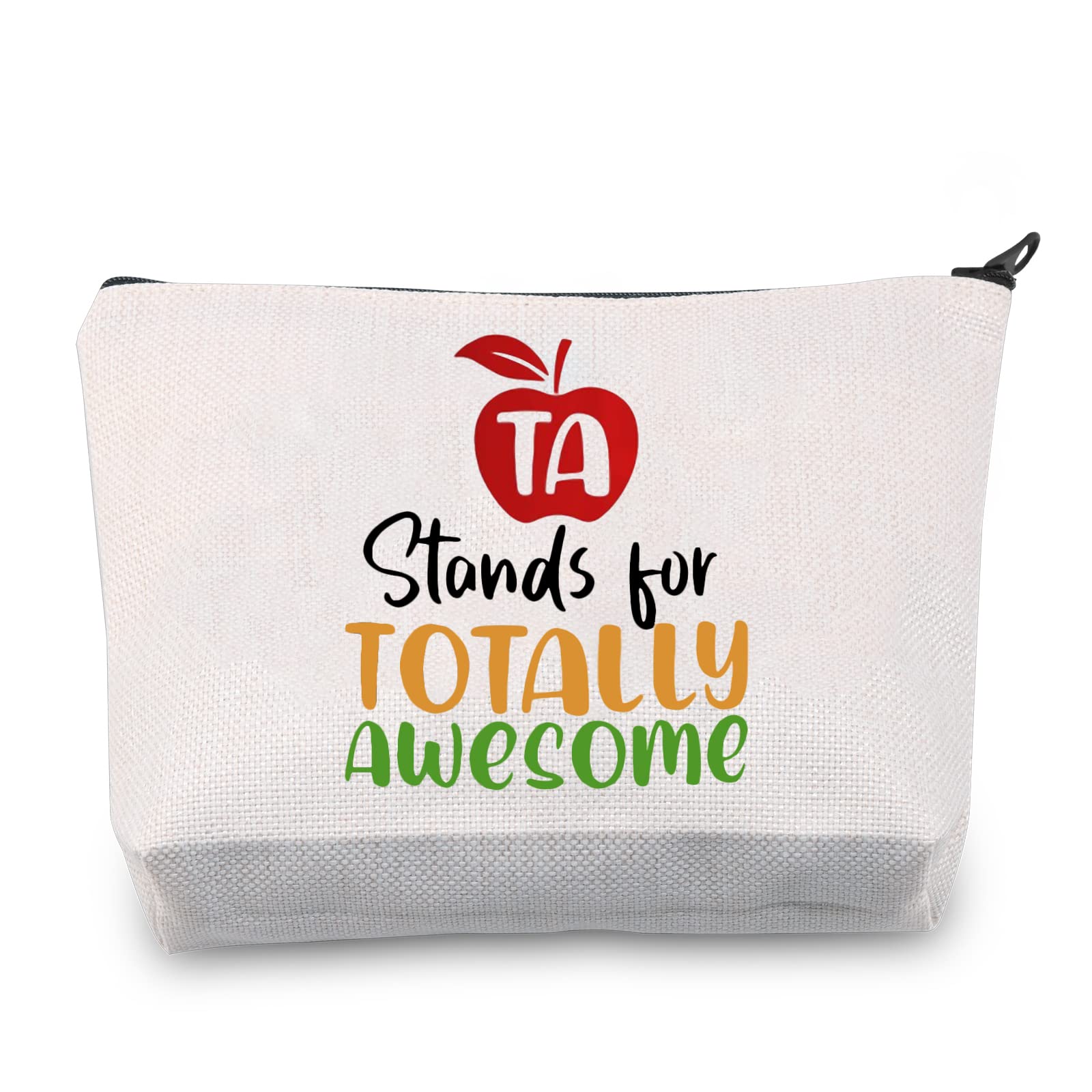 LEVLO Totally Awesome TA Makeup Bag - Perfect Teacher Assistant Gift for End of Term, Appreciation & Thank You - Cute Cosmetic Pouch for School, Work & Travel