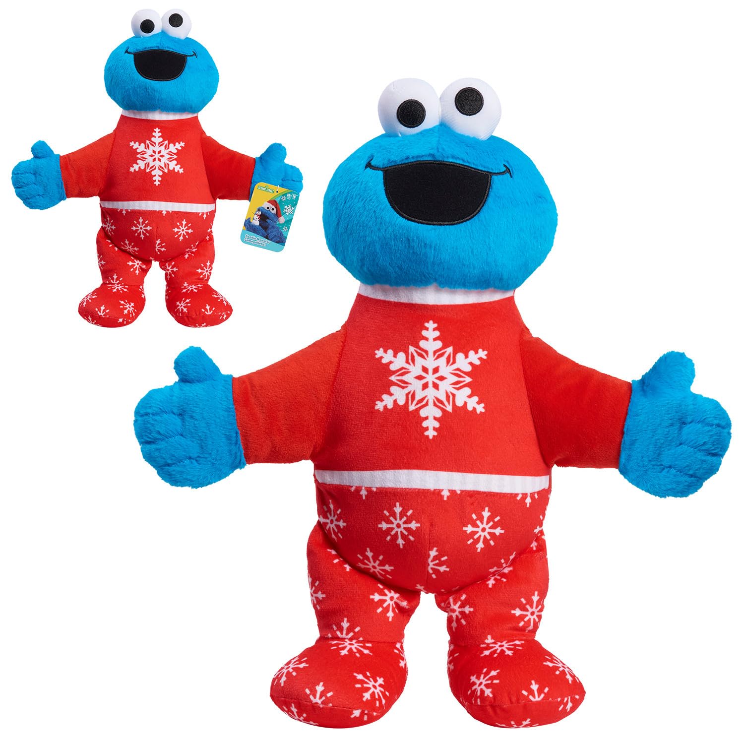 Sesame Street Holiday 15-inch Large Plush Cookie Monster Stuffed Animal Toy - Super Soft Cuddly Plush for Kids Ages 18+ Months - Perfect Gift for Christmas, Birthday & Playtime by Just Play