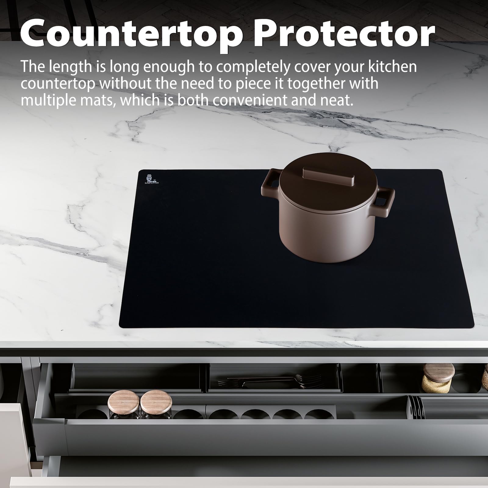 Heat-Resistant Silicone Counter Mat - Large 23.4x15.6
