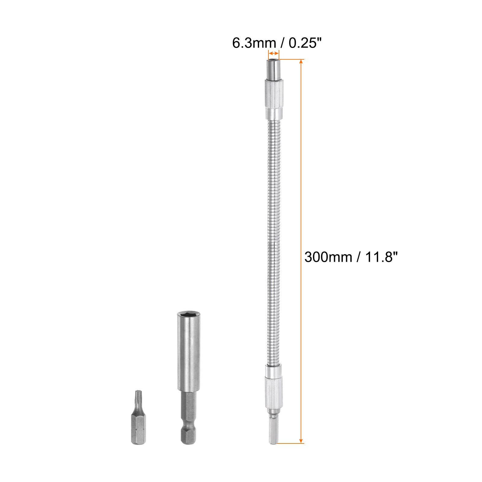 uxcell 26-Piece Flexible Drill Bit Extension Kit - 2 Sets with 300mm Flexible Shaft for Screwdriver Bits | Perfect for Tight Spaces & Hard-to-Reach Areas in DIY, Construction & Home Repair