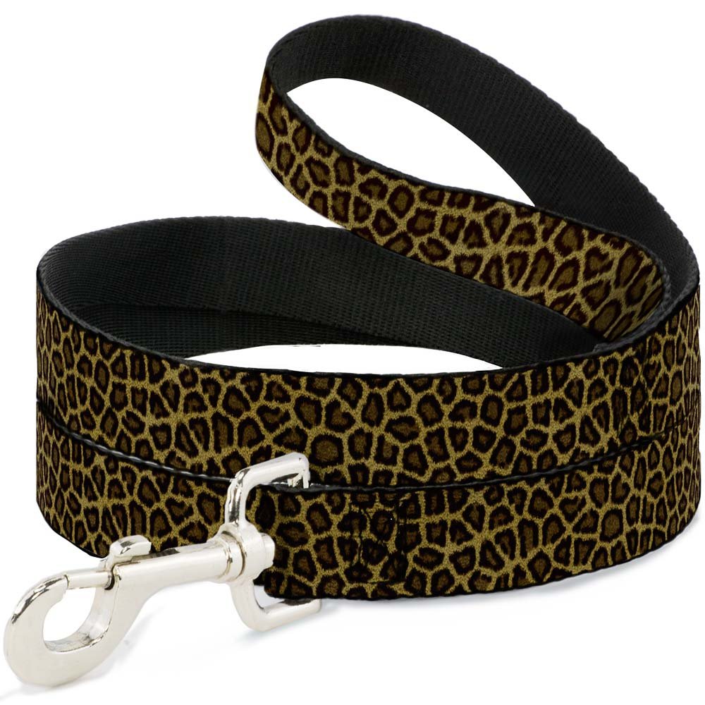 Buckle-Down 4FT Pet Leash for Dogs - 1.5 Inch Wide Durable Nylon Leash with Leopard Brown Pattern - Perfect for Walking, Training & Outdoor Adventures