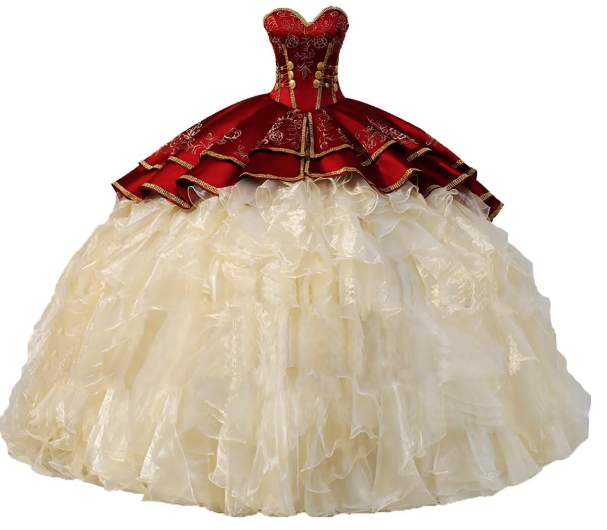 Elegant Off-Shoulder Ball Gown Quinceañera Dress with Embroidery & Ruffles - Perfect for Weddings, Prom, Sweet 16 & Formal Events