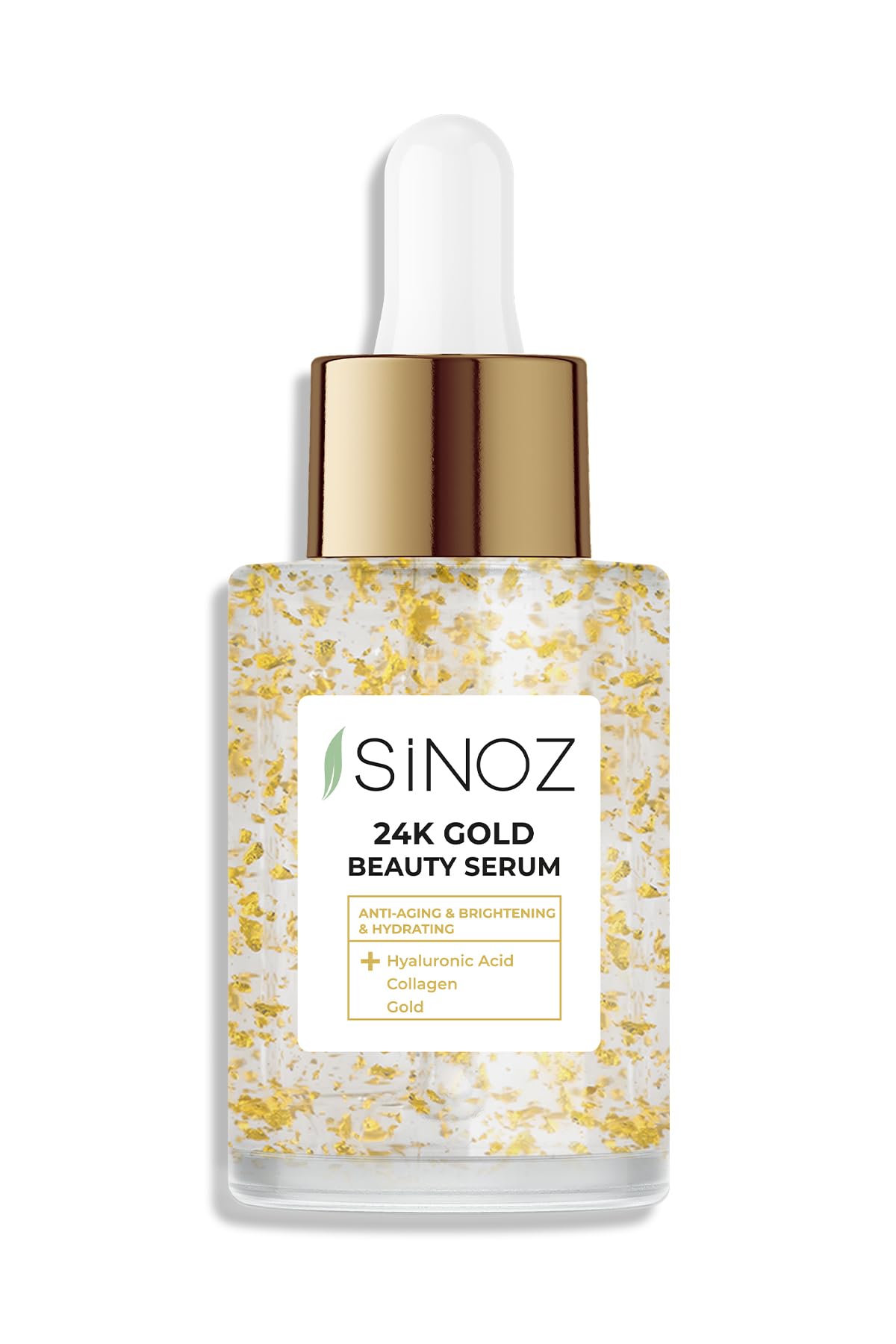 24K Gold Anti-Aging Face Serum - Wrinkle Reducing & Radiance Boosting Treatment with Real Gold Particles - 1.02 Fl Oz - Perfect for Nighttime Skincare Routine & Special Occasion Glow Prep