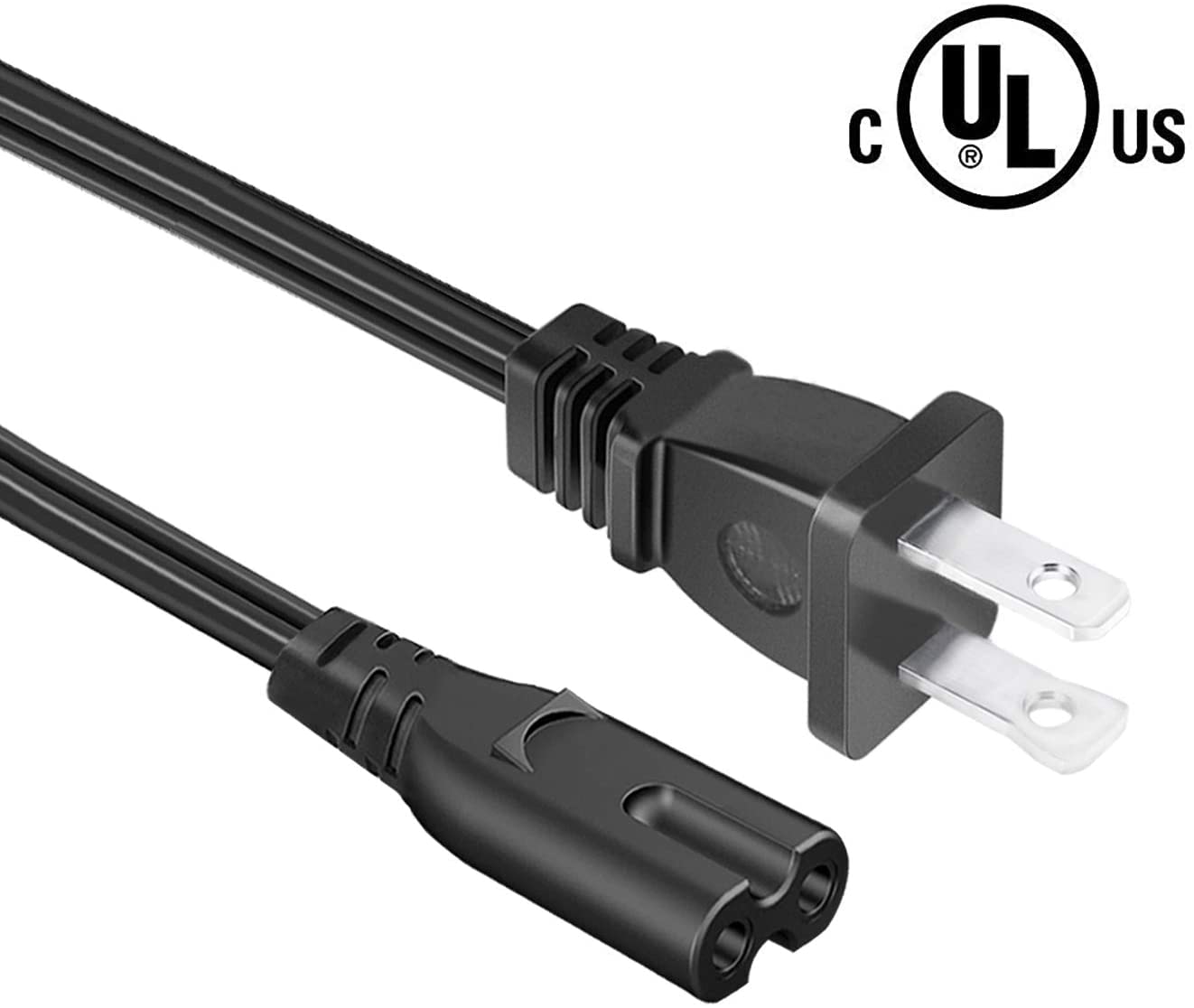 8 Ft 2-Prong Printer Power Cord Cable for HP Neverstop Laser 1001nw Printer 5HG80A#BGJ - Replacement Power Supply Cord for Home & Office Printers