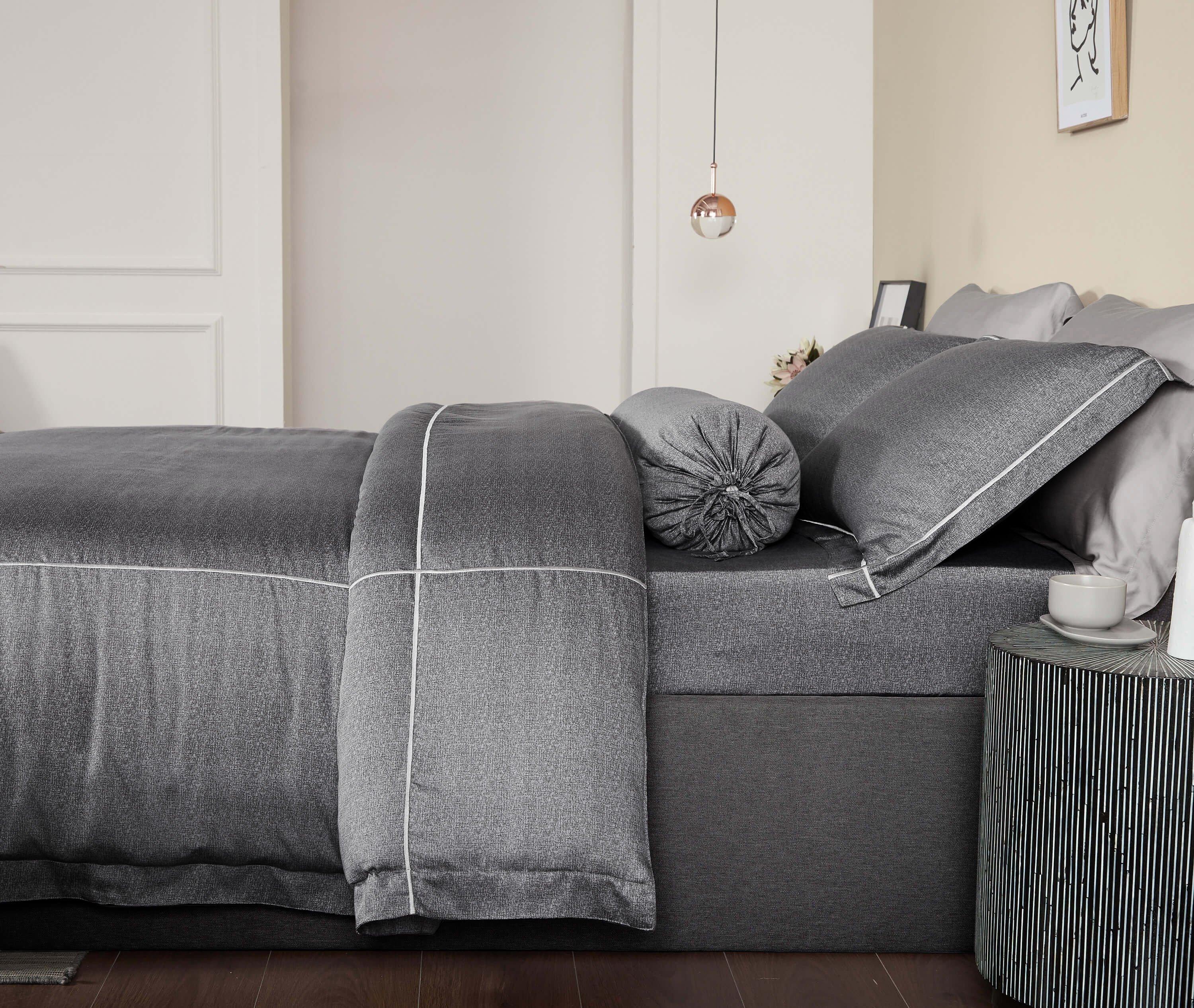 Premium TENCEL™ Heather White Fitted Sheet Set - Soft Breathable Bedding for Luxury Hotels & Home Master Bedrooms
