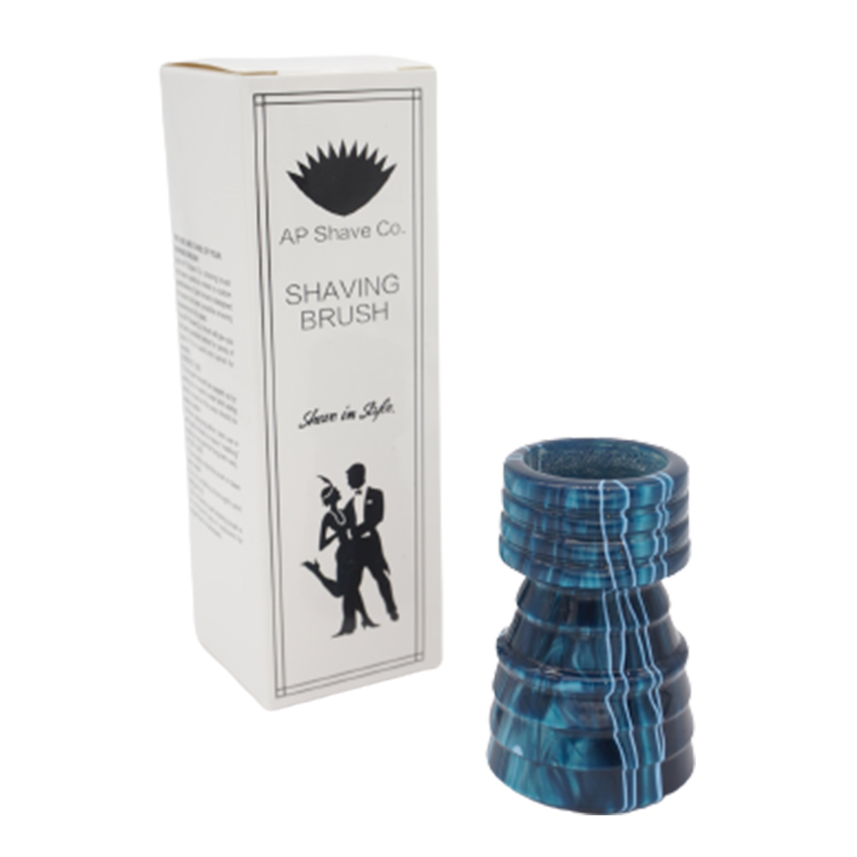 Premium Ocean Waves Handcrafted Shaving Brush Handle - Fits 24mm & 26mm Knots - Perfect for Wet Shaving & Grooming Gifts - Luxury Bathroom Accessory for Men