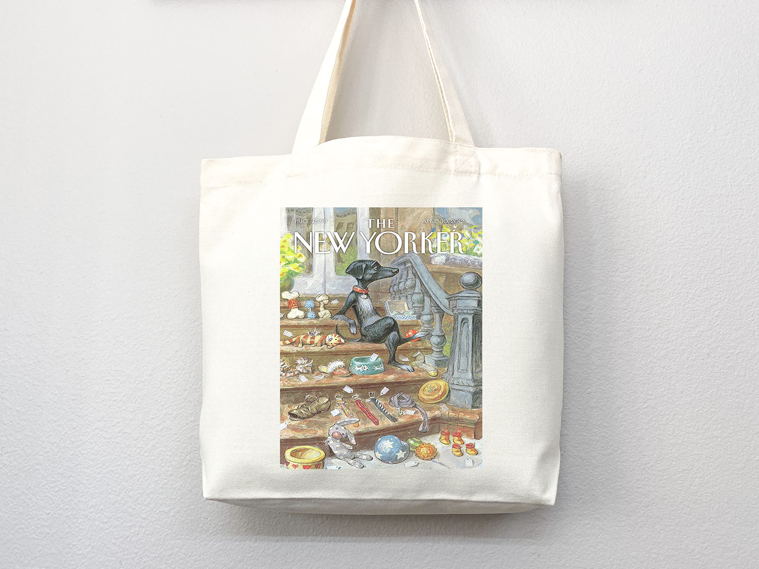 Stylish New Yorker Magazine Tote Bag - Artistic Aesthetic Everyday Carry Bag for Shopping, Beach & Work | Premium Cotton Canvas Tote with Unique Print