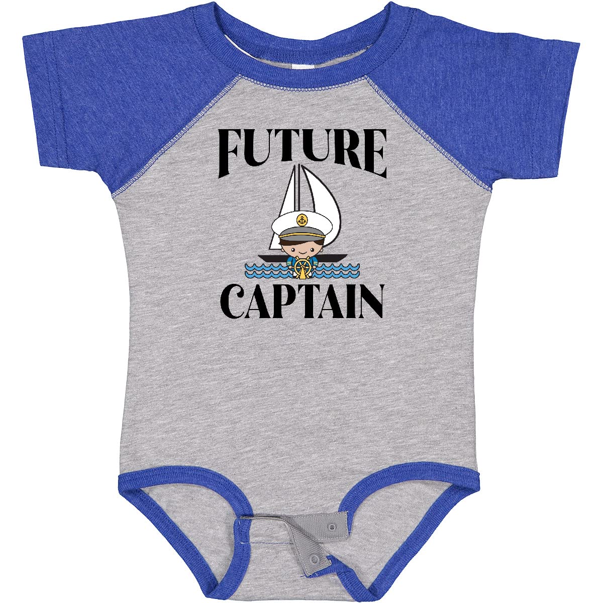 Inktastic Adorable Baby Boy Sailing Captain Outfit - 100% Cotton Bodysuit for Newborns & Infants | Perfect for Nautical Theme Parties, Photo Shoots & Everyday Wear