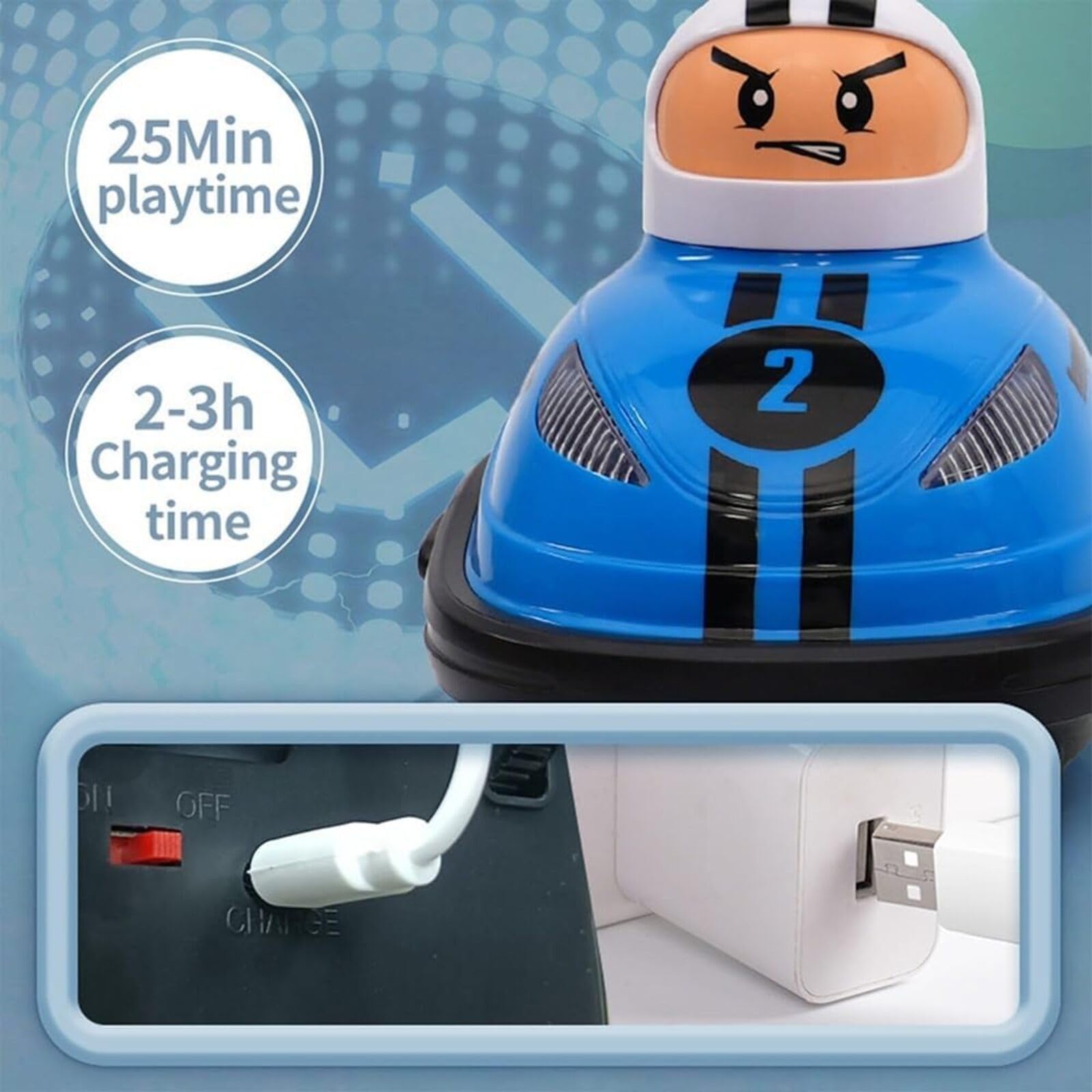 Mini Remote Control Bumper Car Set of 2 - Kids RC Bumper Cars with Ejecting Game & Remote - Fun Interactive Toys for Boys & Girls Ages 6-12 - Perfect for Indoor Play, Birthday Gifts & Family Game Nights (Color Box)