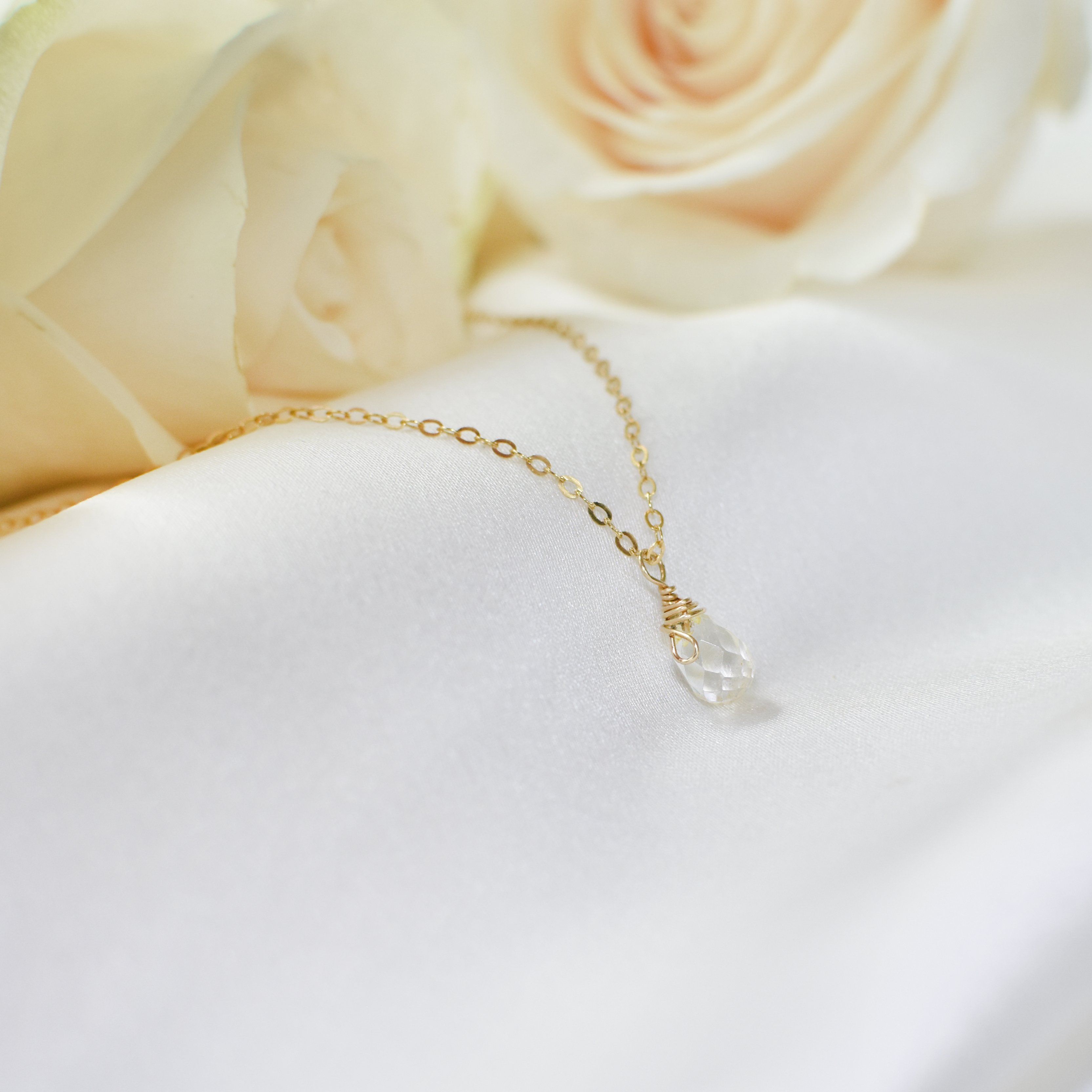Citrine Faceted Necklace - 14K Gold Filled Wrapped Charm Necklace for Women | Elegant Jewelry Gift for Birthday, Anniversary & Special Occasions