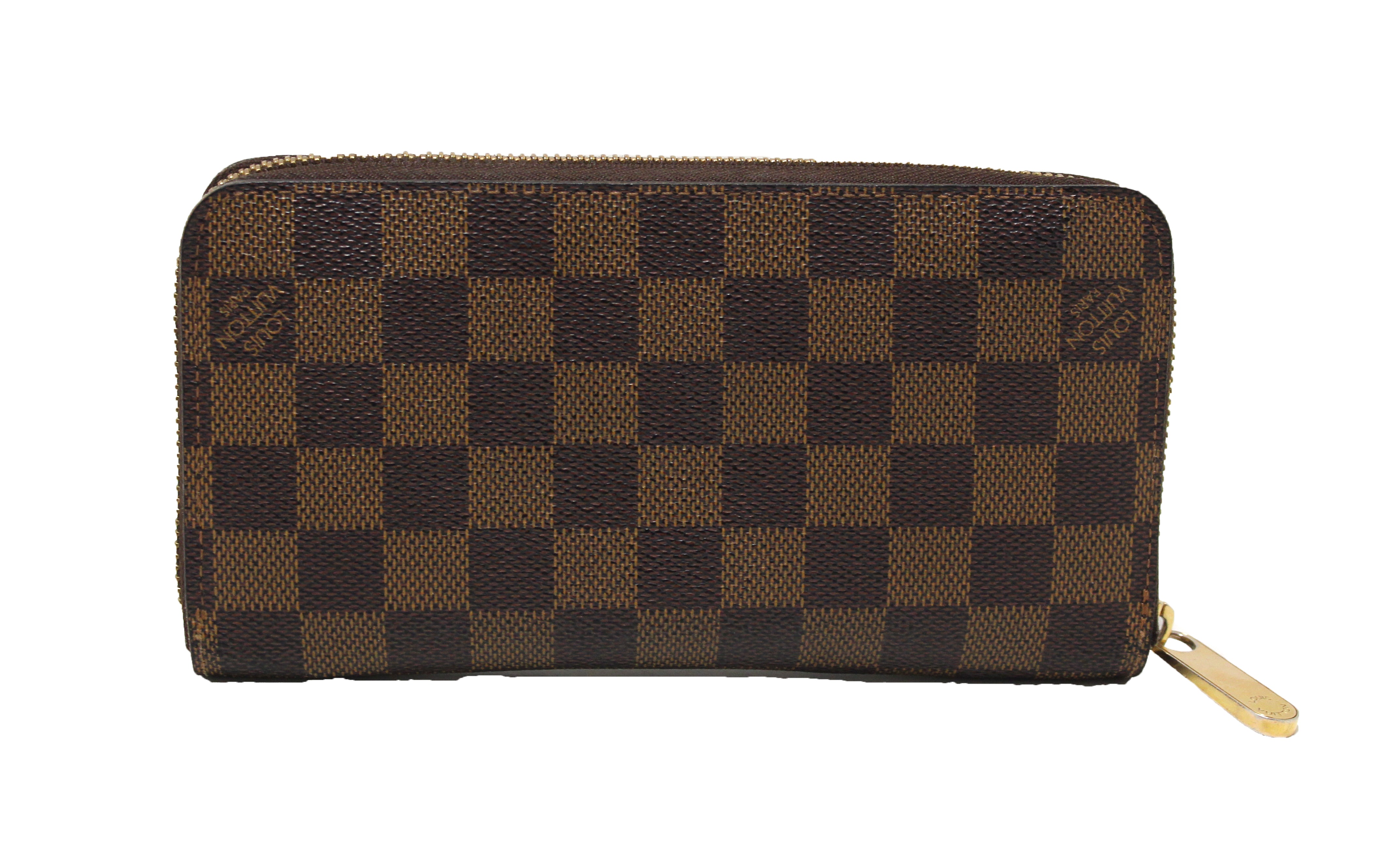 Authentic Louis Vuitton Damier Ebene Zippy Wallet for Women & Men | Genuine Leather Compact Zip Around Wallet | Perfect for Everyday Use, Travel & Gift Giving