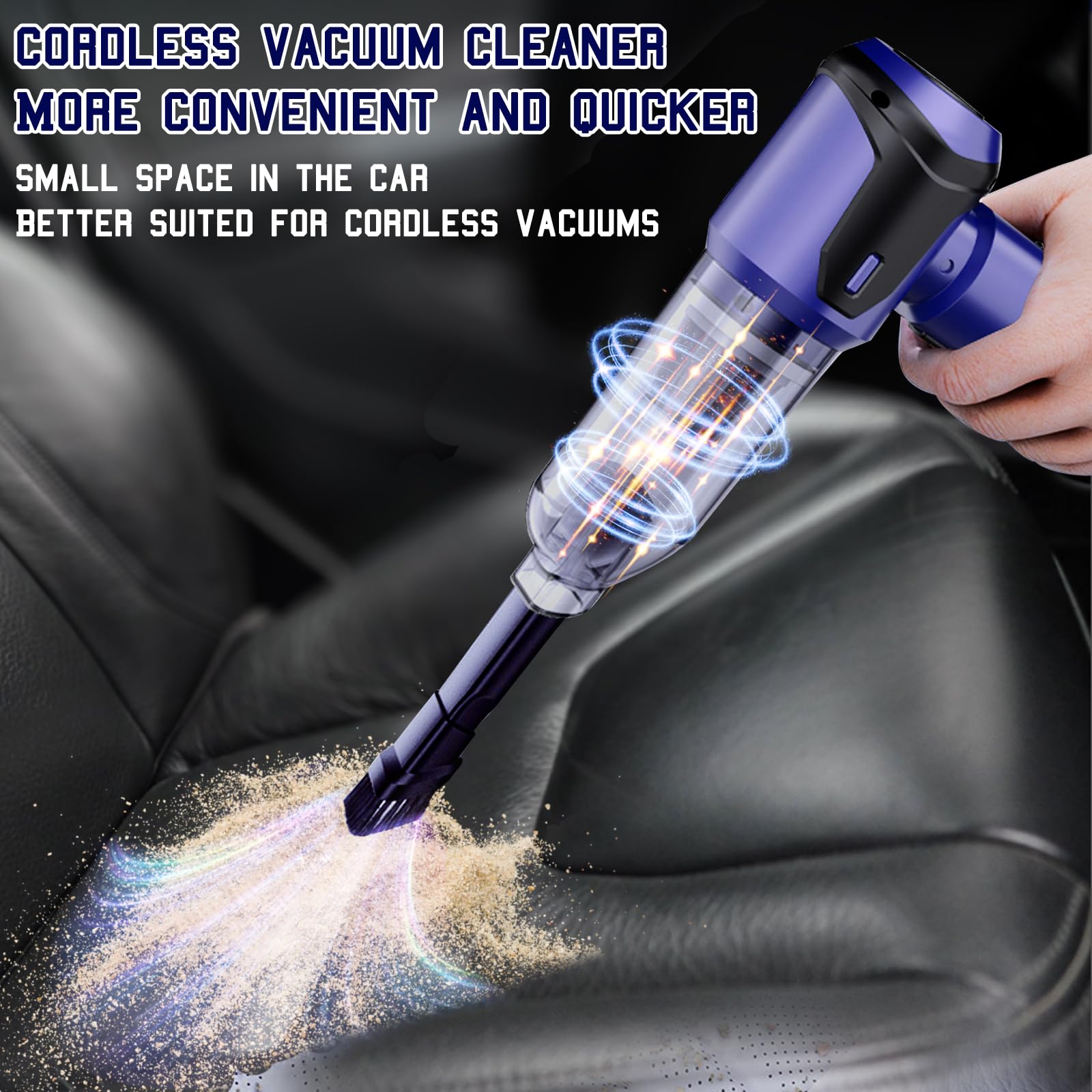 20000PA 120W Cordless Car Vacuum Cleaner - 4-in-1 Handheld Vacuum with Air Duster & Blower, Brushless Motor, 3 Speed Modes for Car Detailing, Home Cleaning, Pet Hair Removal, Office & Camping Use