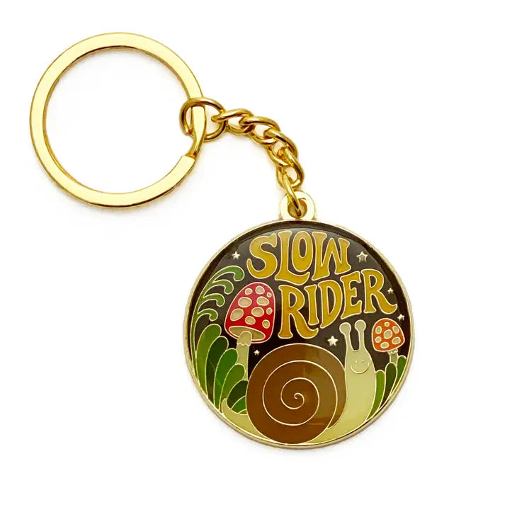 Slow Rider Keychain - Durable Metal Keyring for Motorcycle Enthusiasts | Perfect for Bikers, Riders & Travel Accessories