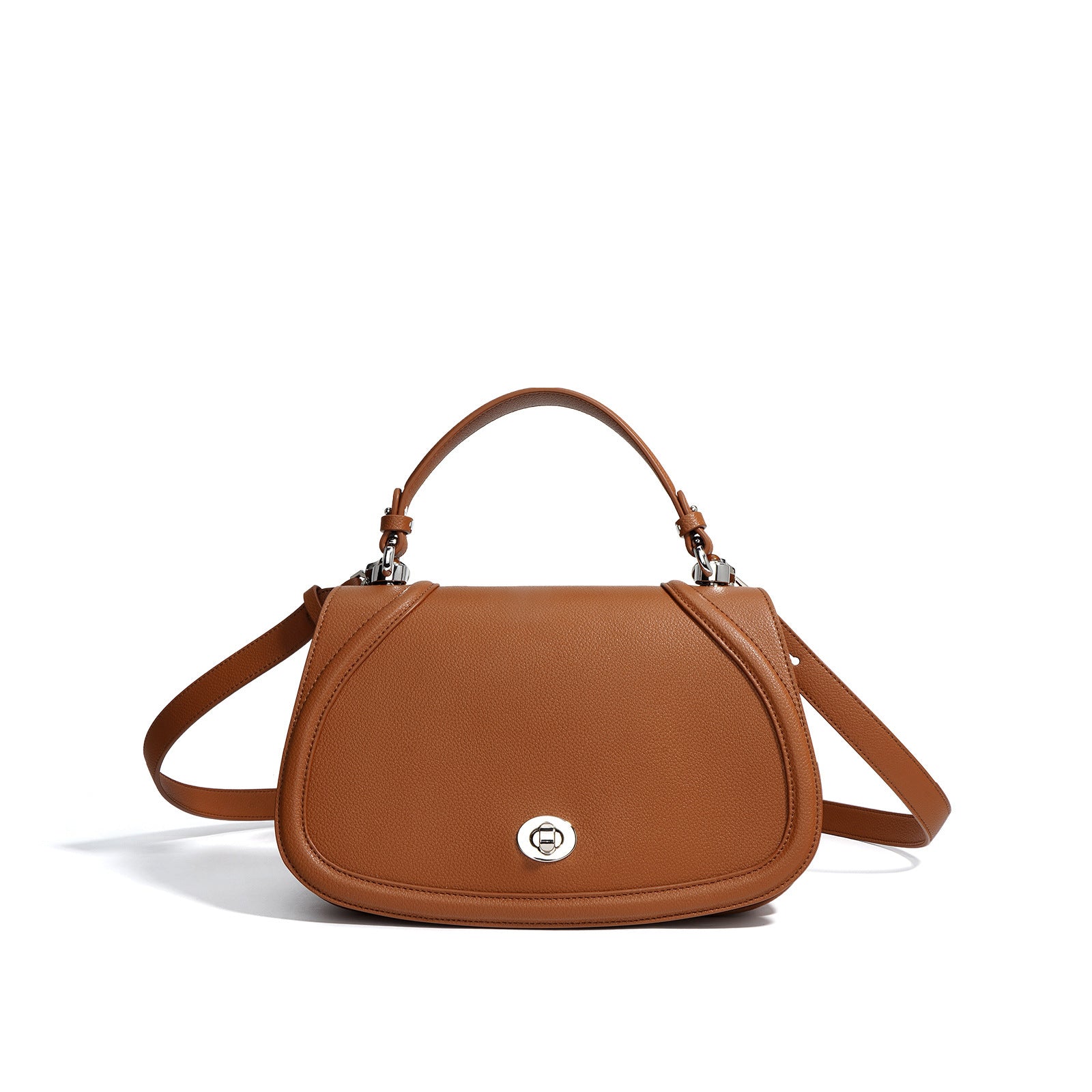 Stylish Curved Flap Saddle Bag for Women - Vintage Leather Crossbody Purse with Adjustable Strap | Perfect for Everyday Use, Travel & Casual Outings