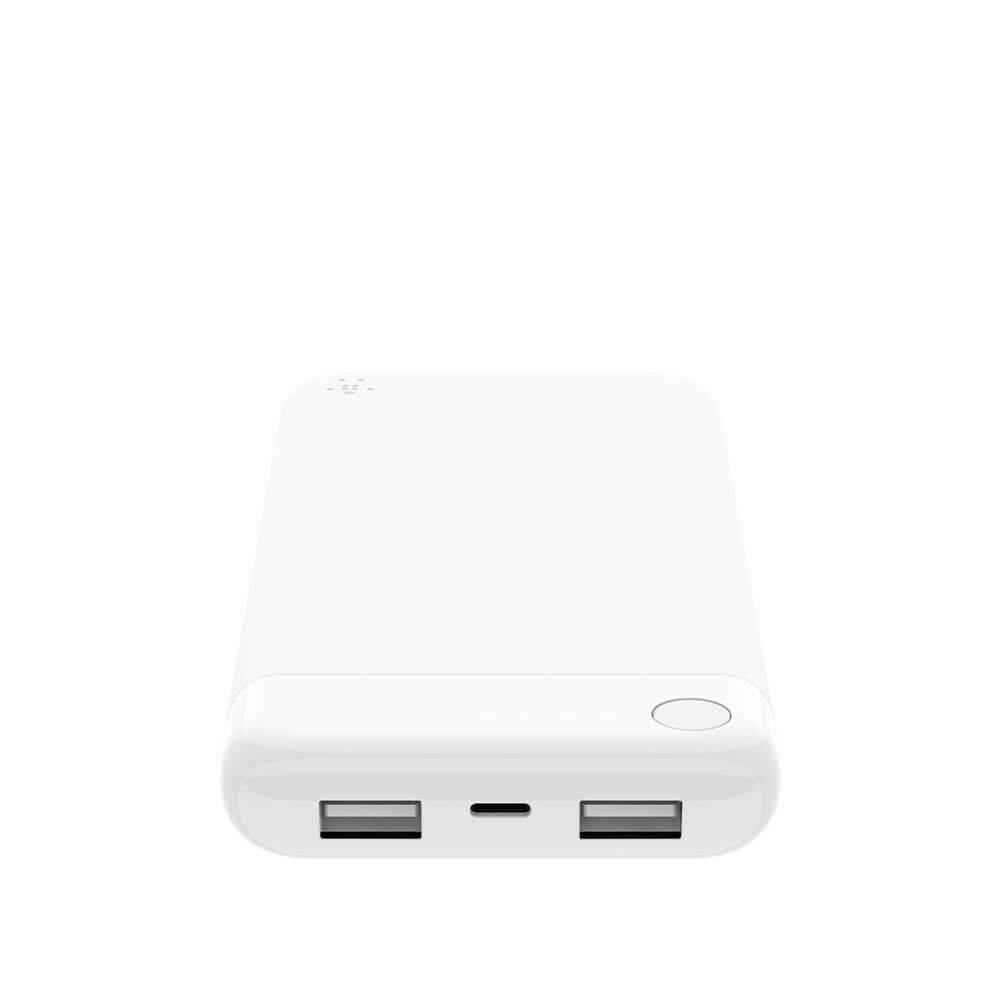 Belkin MFi Certified 10000mAh Portable Charger with Lightning Connector - White | Fast Charging Power Bank for iPhone, iPad & AirPods | Perfect for Travel, Camping & Emergency Backup