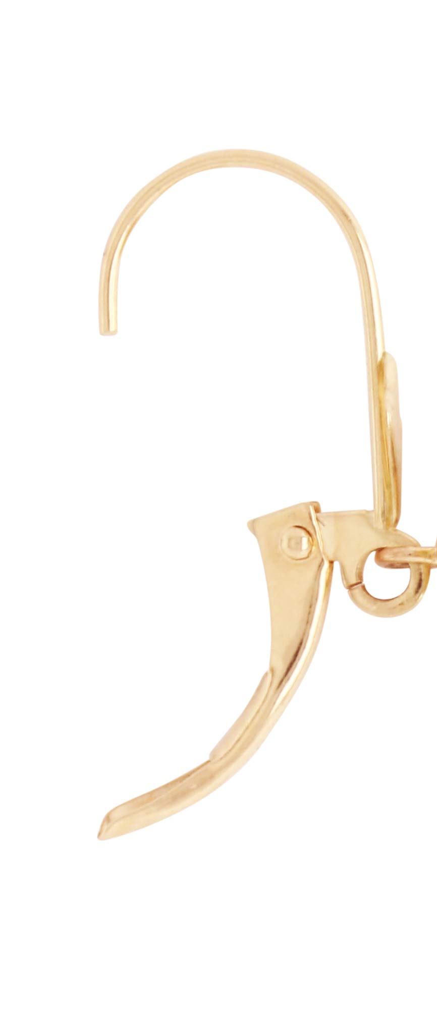 14K Yellow Gold Dangle Earrings with Round Cubic Zirconia Stones & Secure Leverback Clasp - Elegant Everyday Jewelry for Women, Perfect for Parties, Weddings & Special Occasions