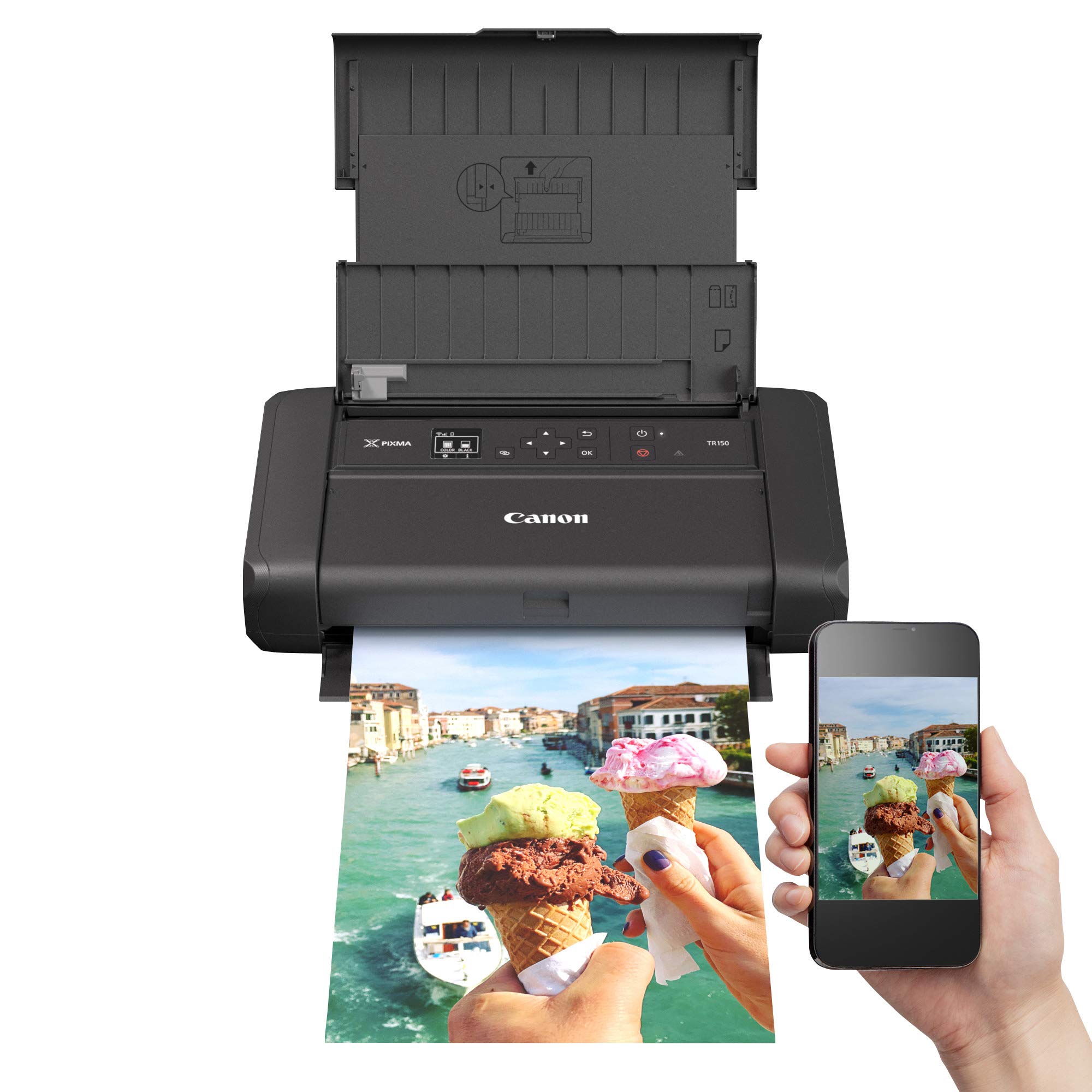 Canon PIXMA TR150 Wireless Portable Color Printer with Bluetooth - Compact Mobile Printing for Home, Office & Travel | High-Quality Photo & Document Printing