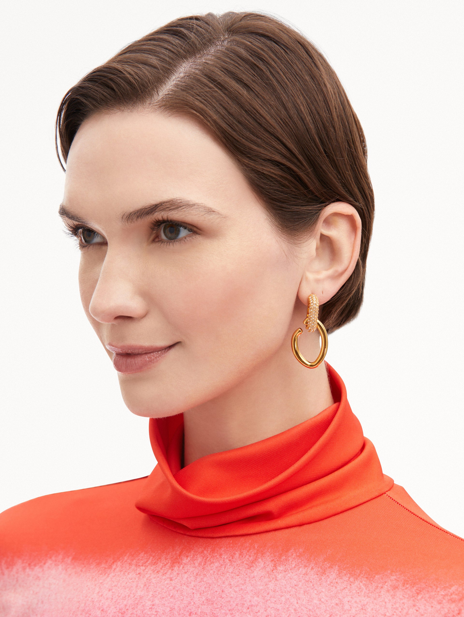 Pavé O Drop Earrings - Elegant Cubic Zirconia Dangle Earrings for Women | Perfect for Parties, Weddings & Evening Events
