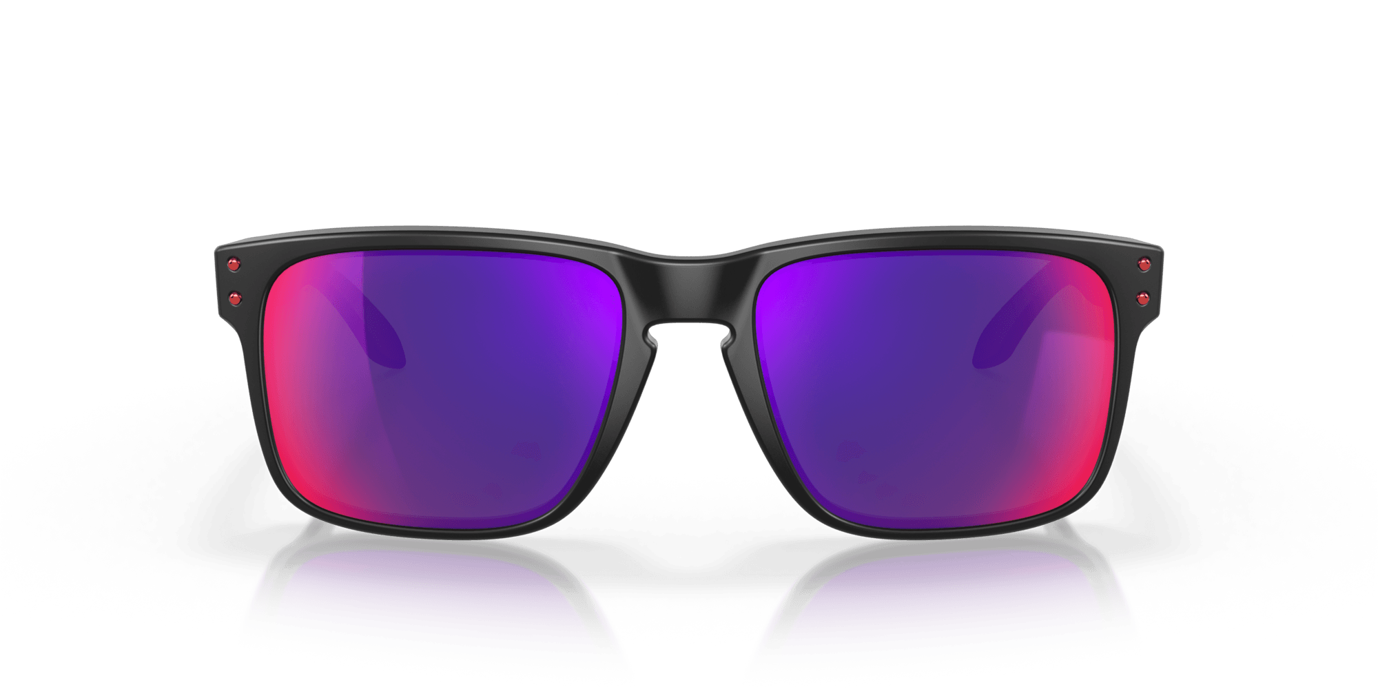 Holbrook Sunglasses for Men & Women - Matte Black Frame with Red Iridium Lenses - UV Protection Polarized Shades for Driving, Outdoor Sports & Fashion