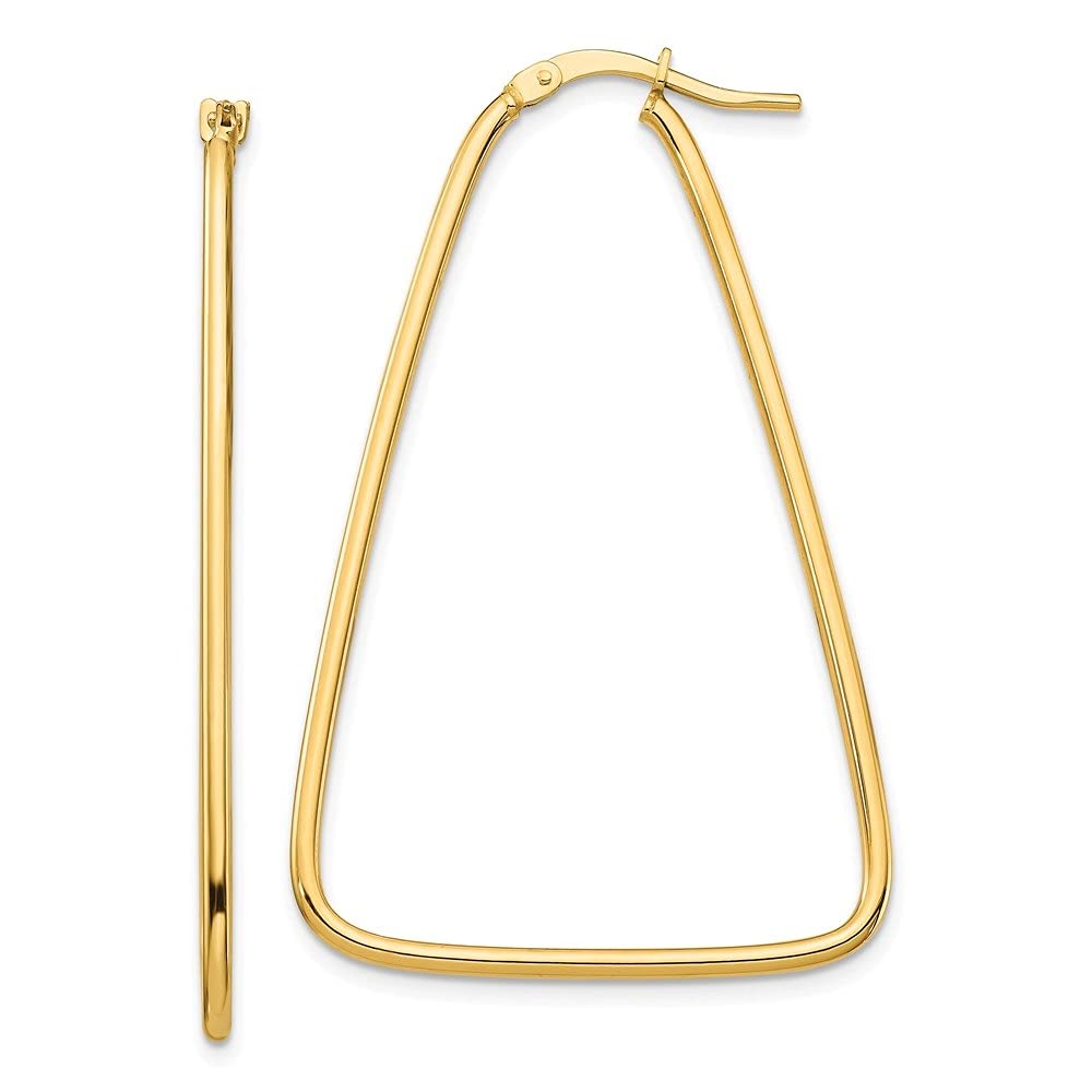 14K Gold 1.5mm Large Triangle Dangle Hoop Earrings for Women - Elegant Statement Jewelry for Parties, Weddings & Everyday Wear