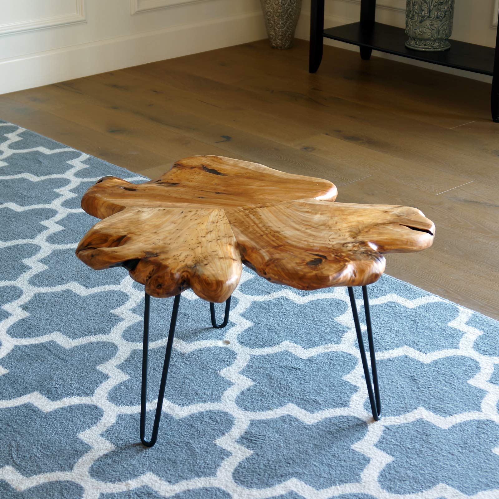Rustic Cedar Edge Coffee Table - Solid Wood Farmhouse Style Living Room Furniture for Home Decor | Perfect for Cozy Living Spaces, Family Gatherings & Relaxing Moments